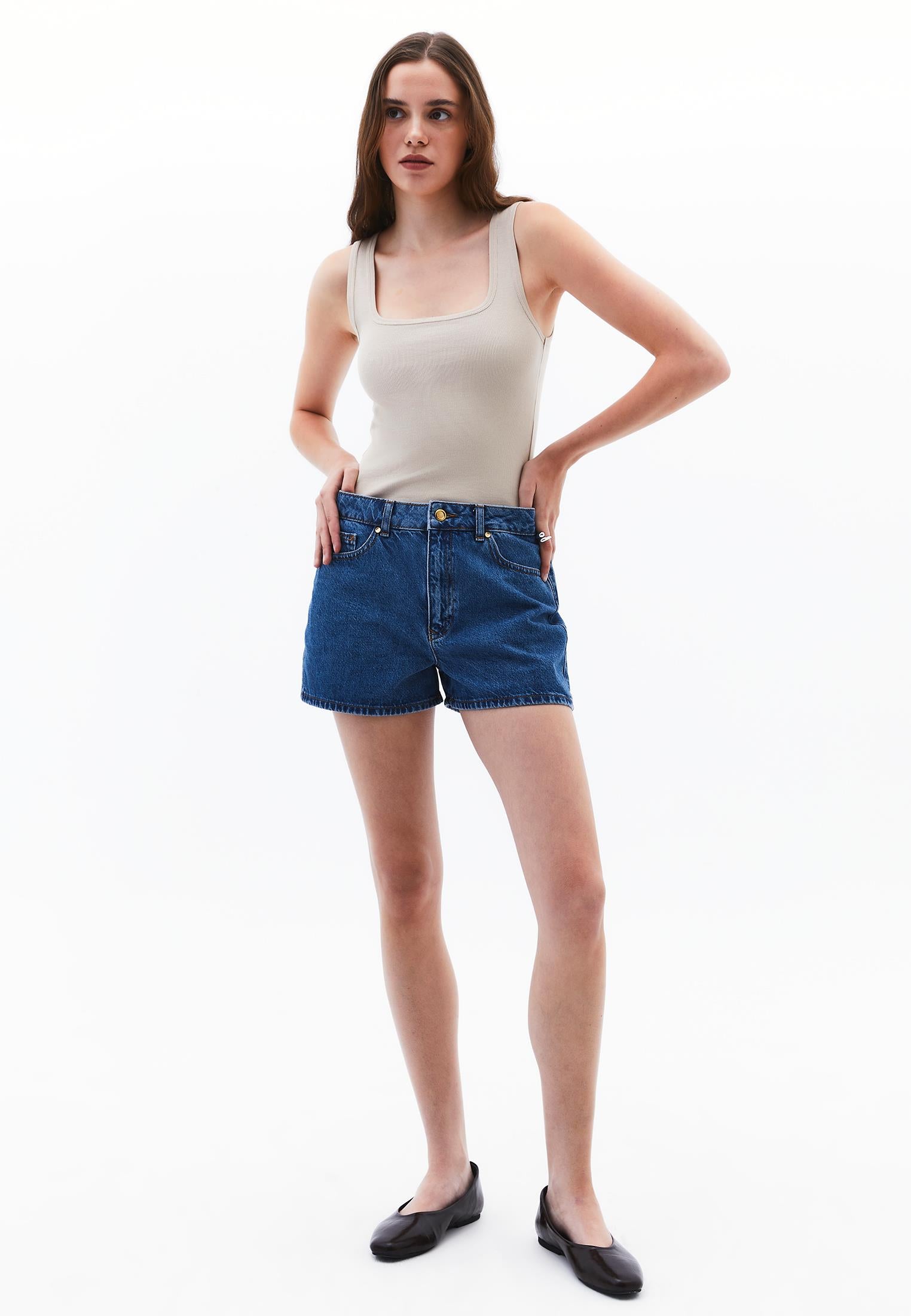 Square Neck Bodycon Tank Top - FEATHER GRAY