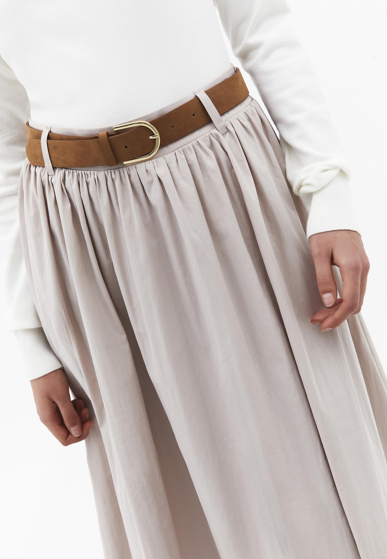 A-Line Long Skirt - FEATHER GRAY