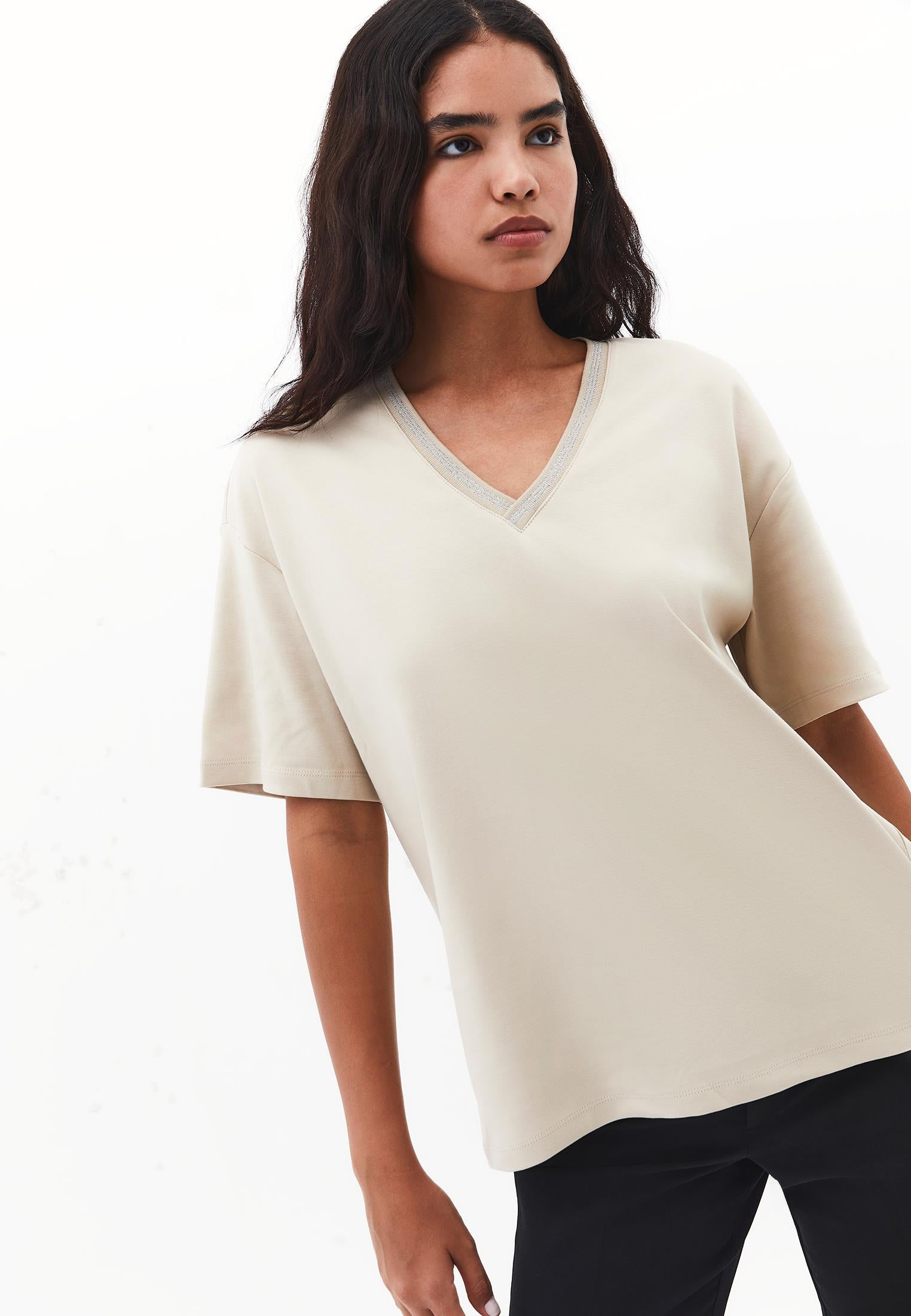 Oversize Cotton T-Shirt - FEATHER GRAY