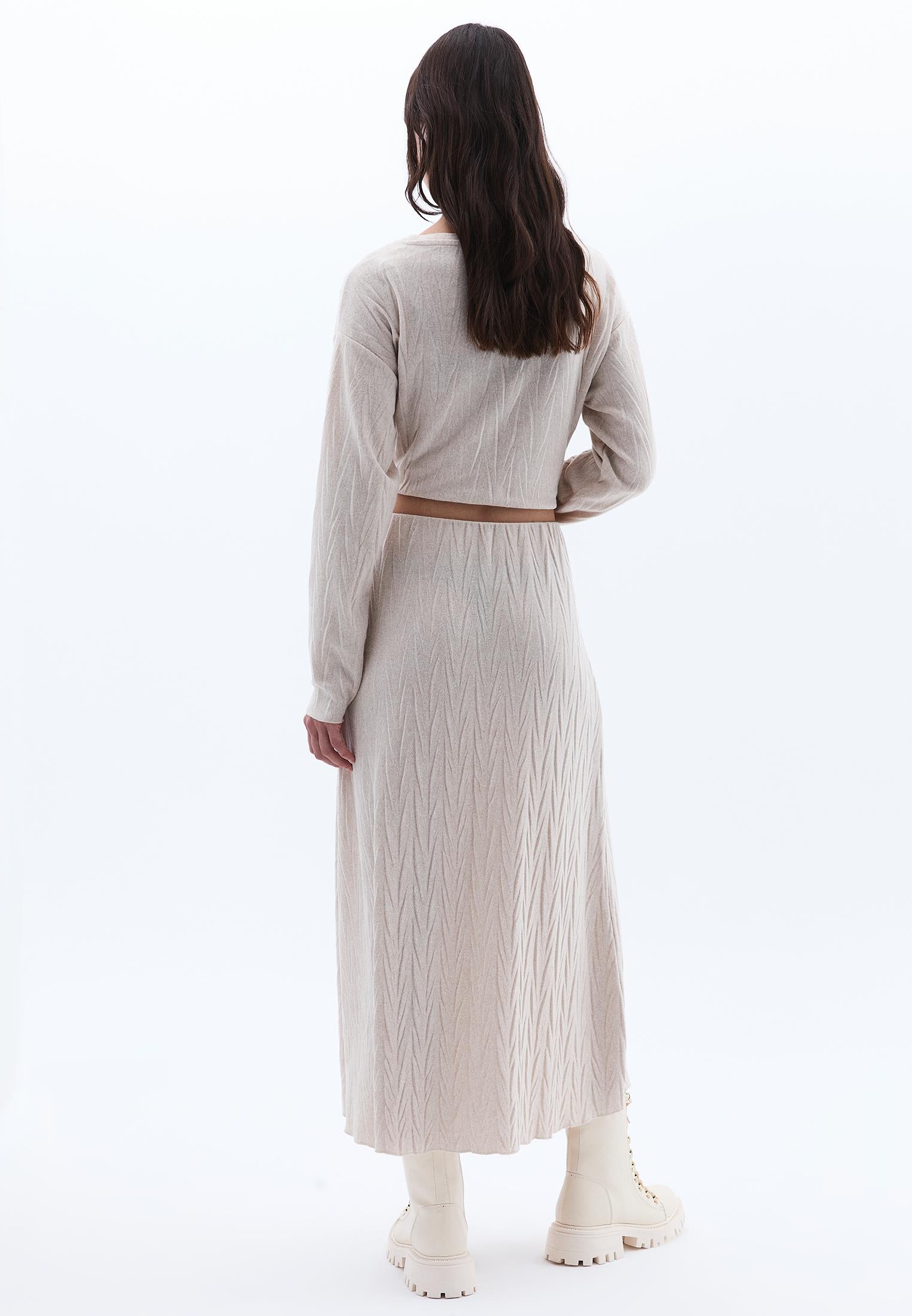 Midi Flared Skirt - FEATHER GRAY