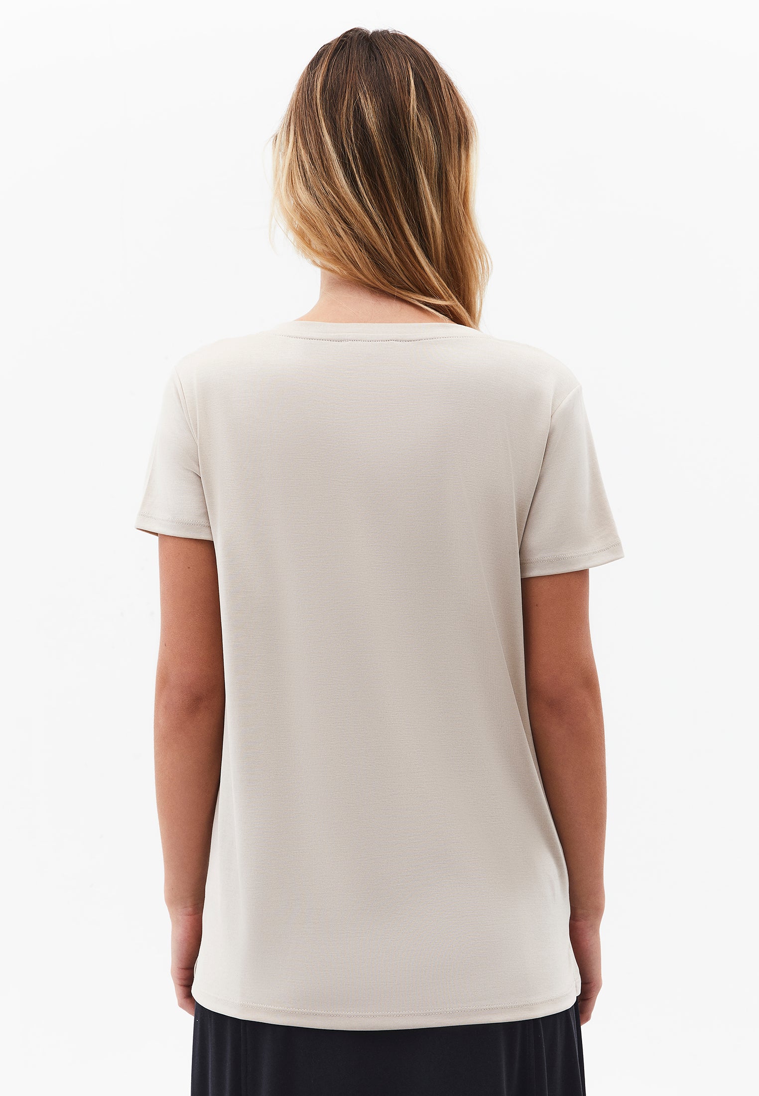 V Neck T-Shirt - FEATHER GRAY