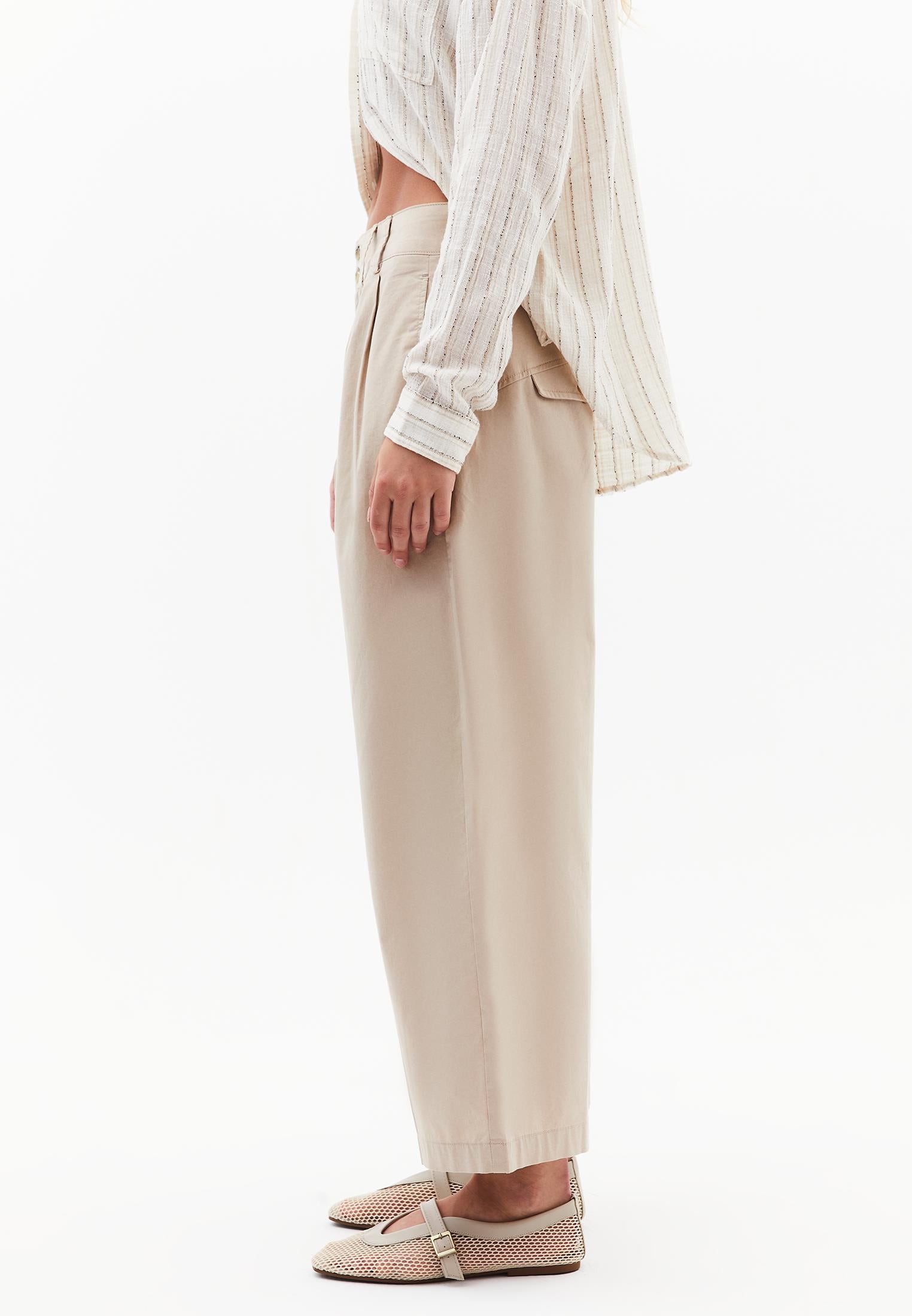High Waist Baggy Carrot Trousers - FEATHER GRAY