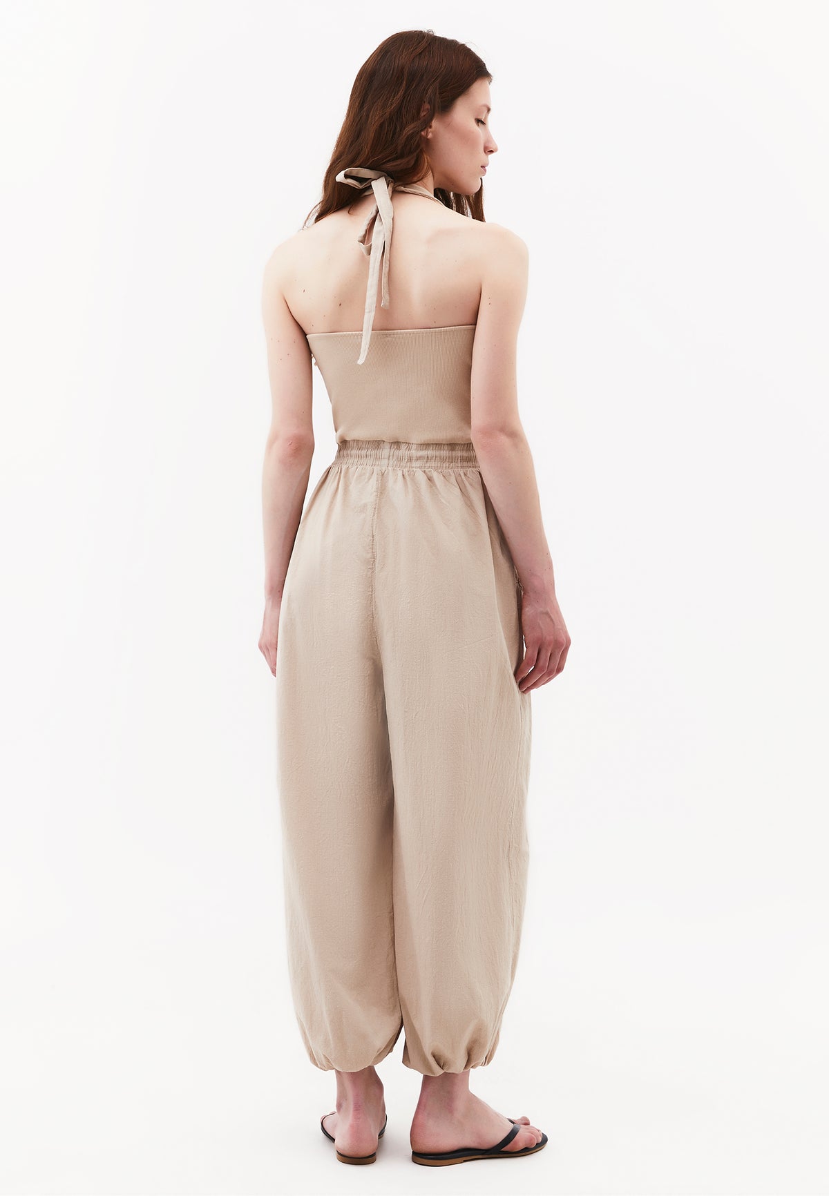 V Neck Women's Casual Jumpsuit - FEATHER GRAY