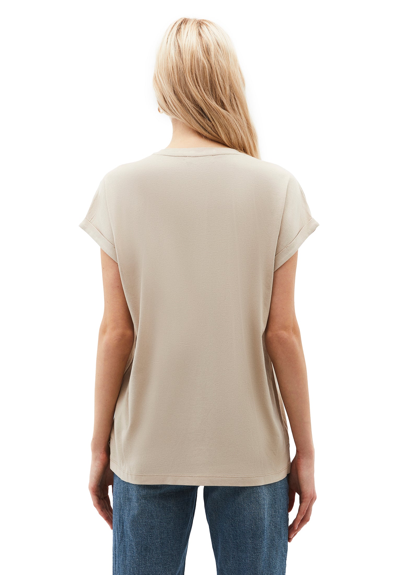 Boat Neck Loose Fit Short Sleeve T-Shirt - FEATHER GRAY