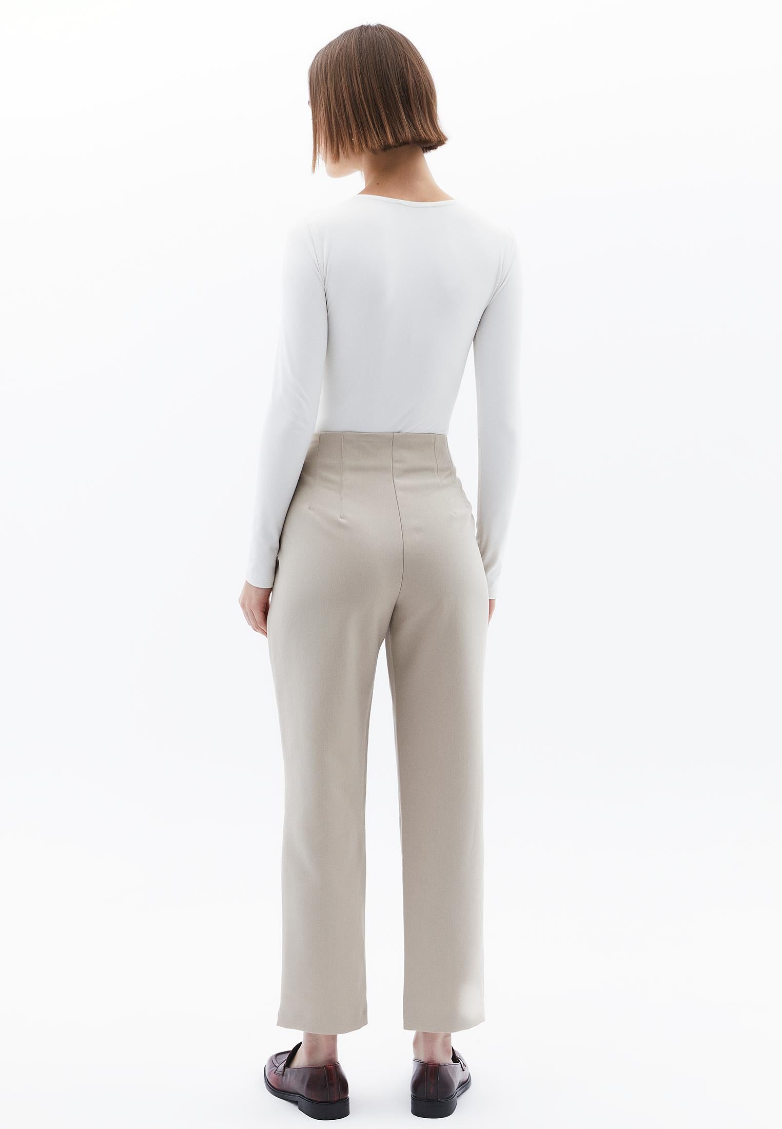 Ultra High Waist Carrot Pants - FEATHER GRAY