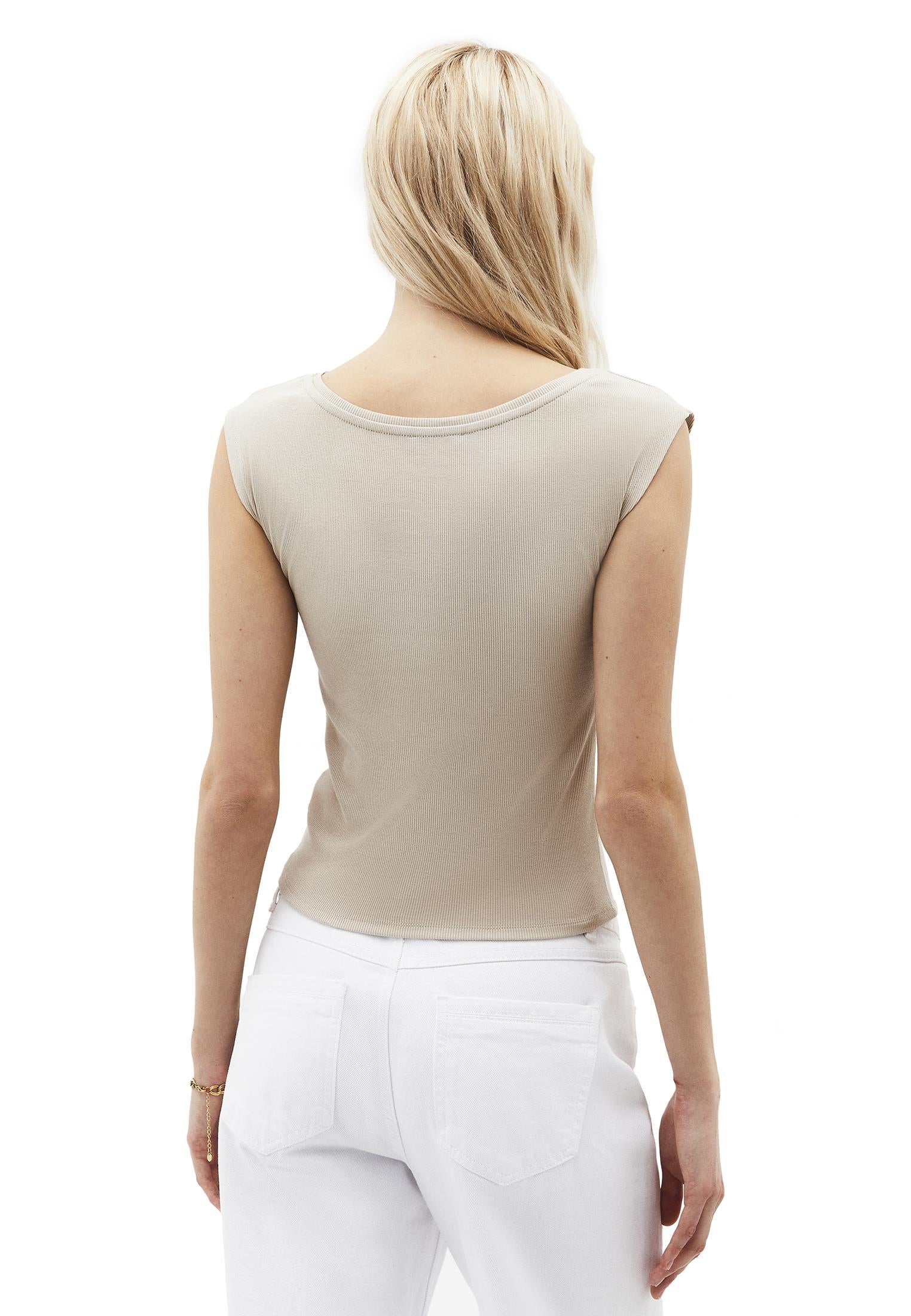 Boat Neck Short Sleeve Bodycon T-Shirt - FEATHER GRAY