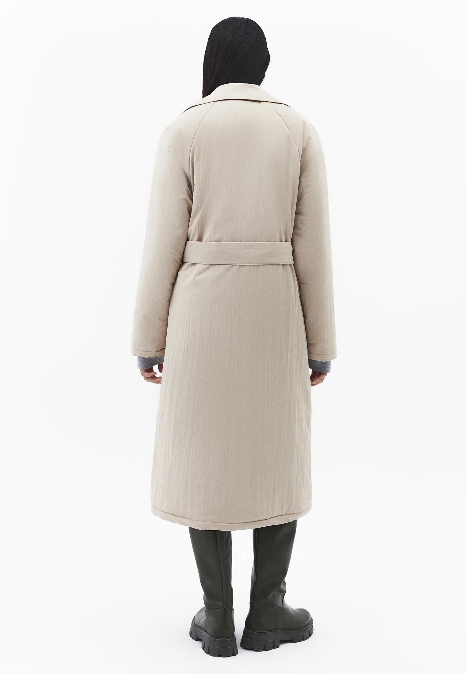 Trench Coat With Button And Belt Detail - FEATHER GRAY