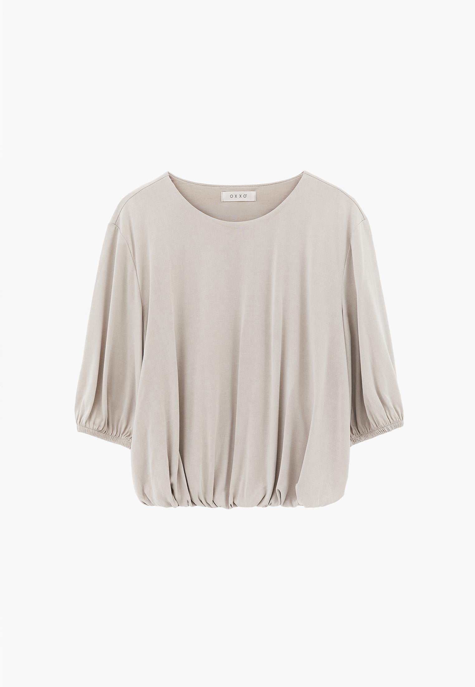 Crew Neck 3/4 Sleeve T-Shirt - FEATHER GRAY