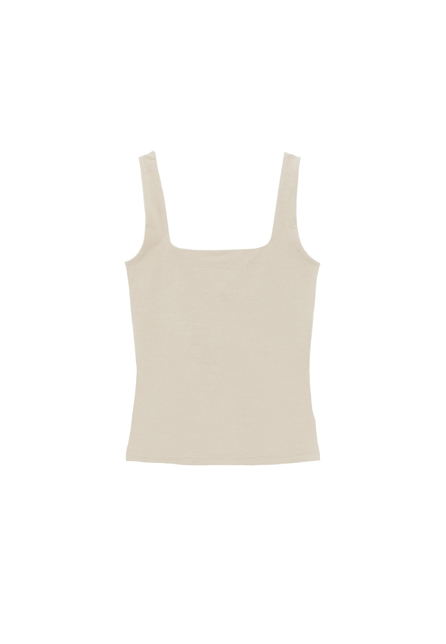 Square Neck Tank Top - FEATHER GRAY