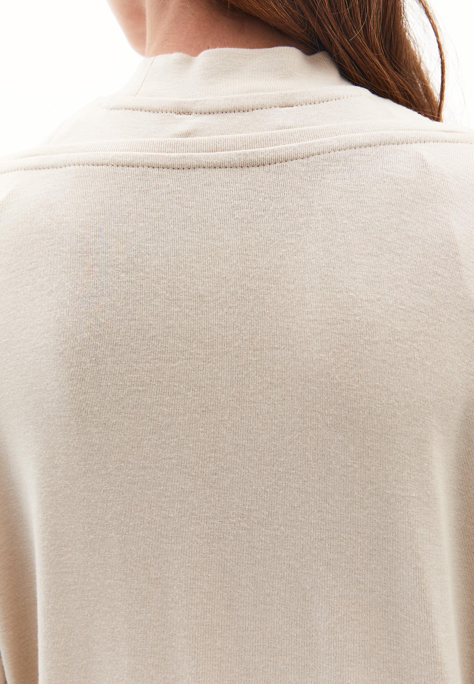 High Neck Oversize T-Shirt - FEATHER GRAY