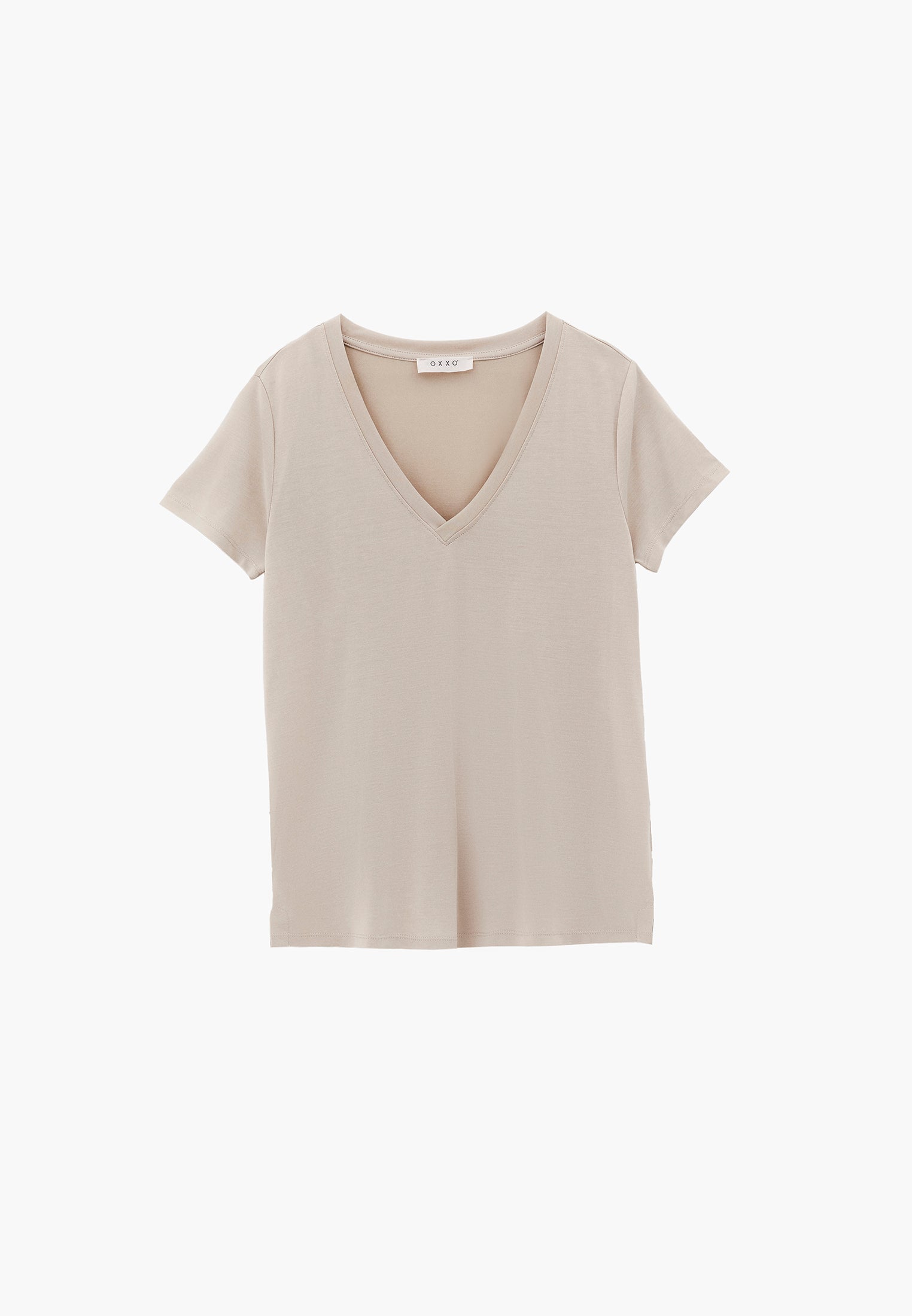 V Neck T-Shirt - FEATHER GRAY