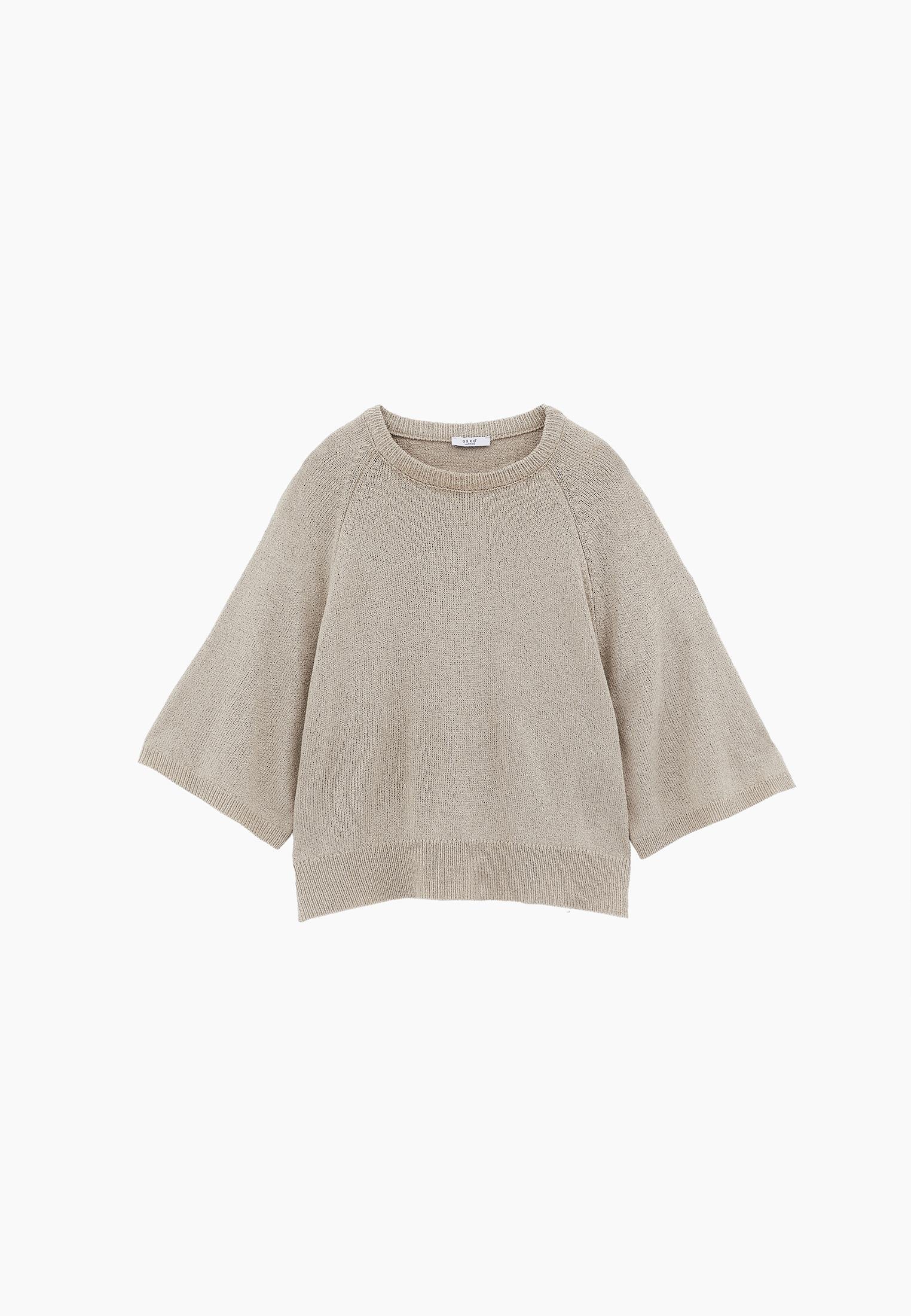 Raglan Sleeve Loose Fit Crew Neck Sweater - FEATHER GRAY