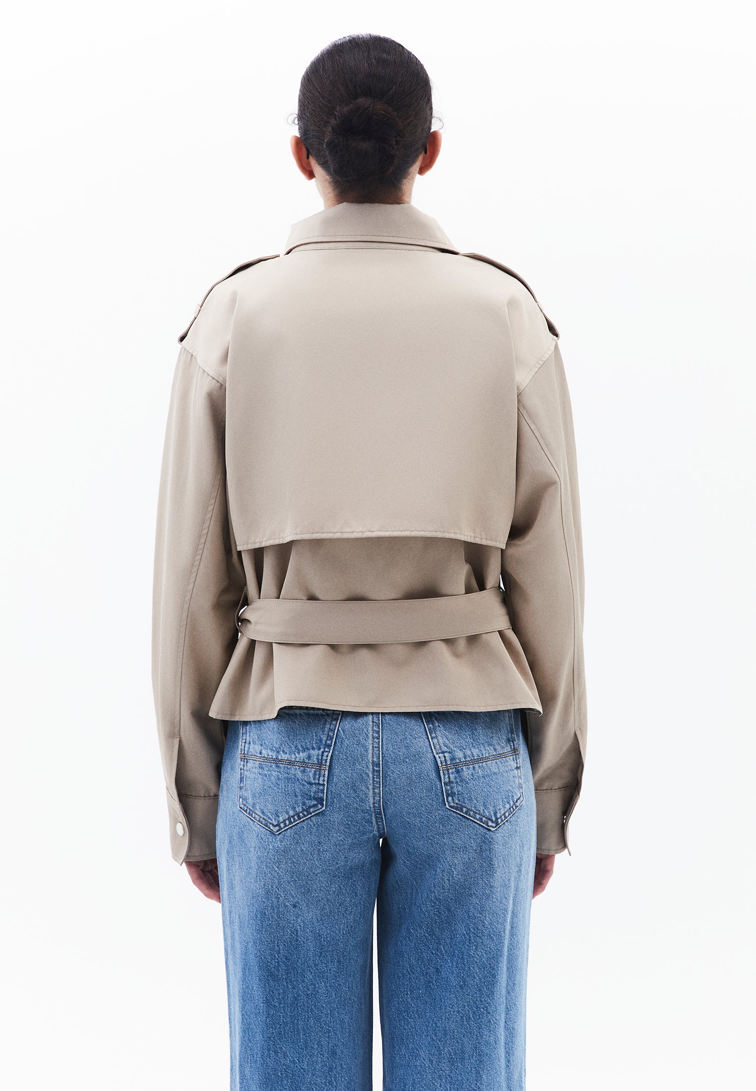 Oversize Long Sleeve Trenchcoat - FEATHER GRAY