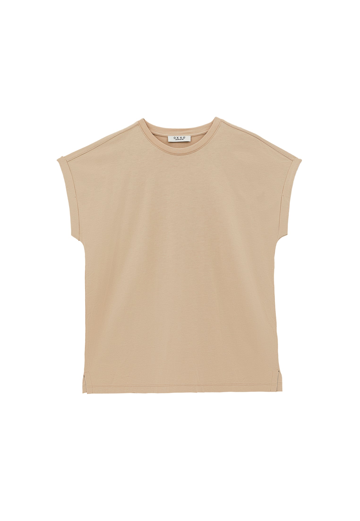 Boat Neck Loose Fit Short Sleeve T-Shirt - FEATHER GRAY