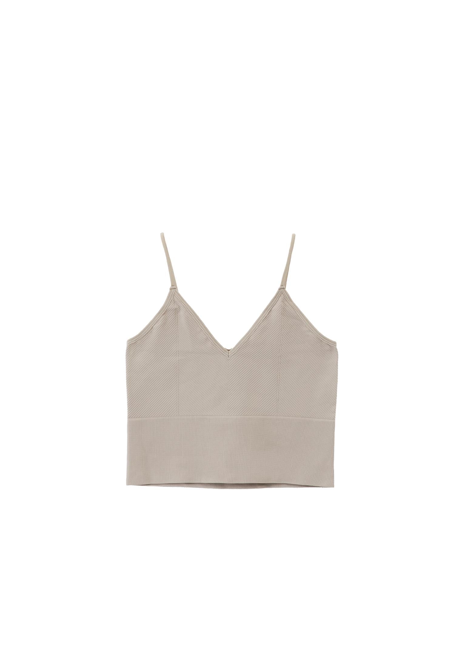 Jacquard Patterned V Neck Tank Top - FEATHER GRAY