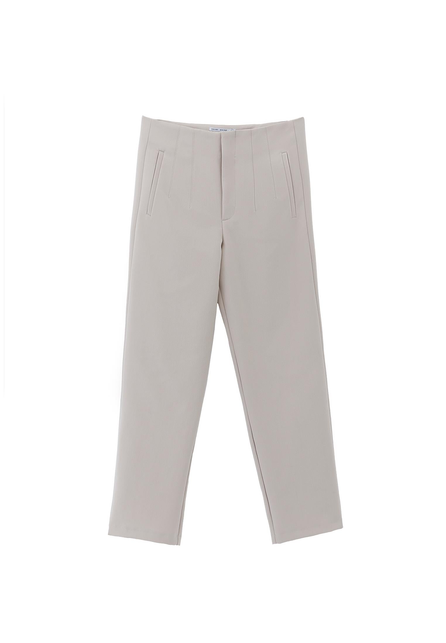 Ultra High Waist Carrot Pants - FEATHER GRAY