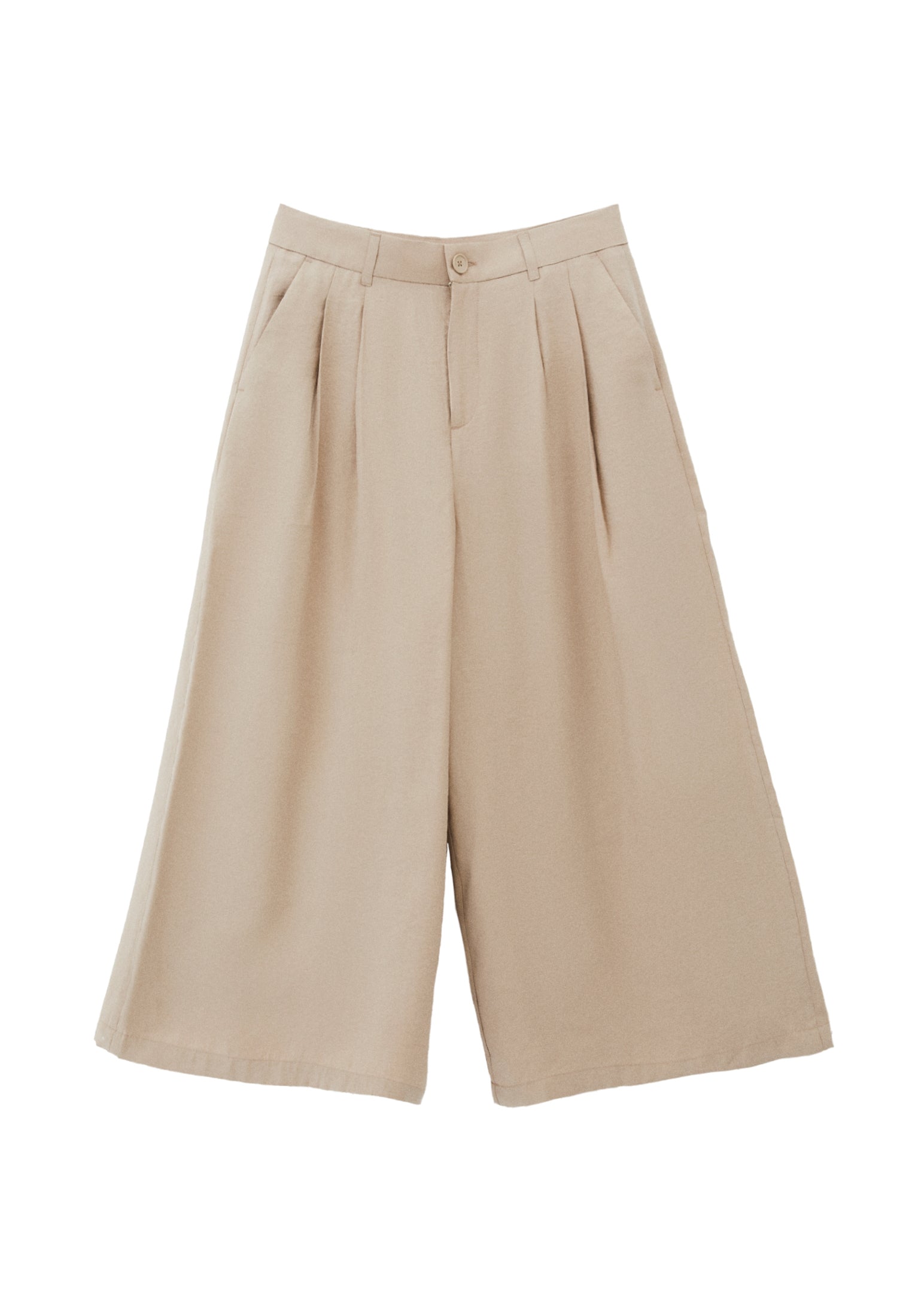 Cropped Culotte Trousers - FEATHER GRAY