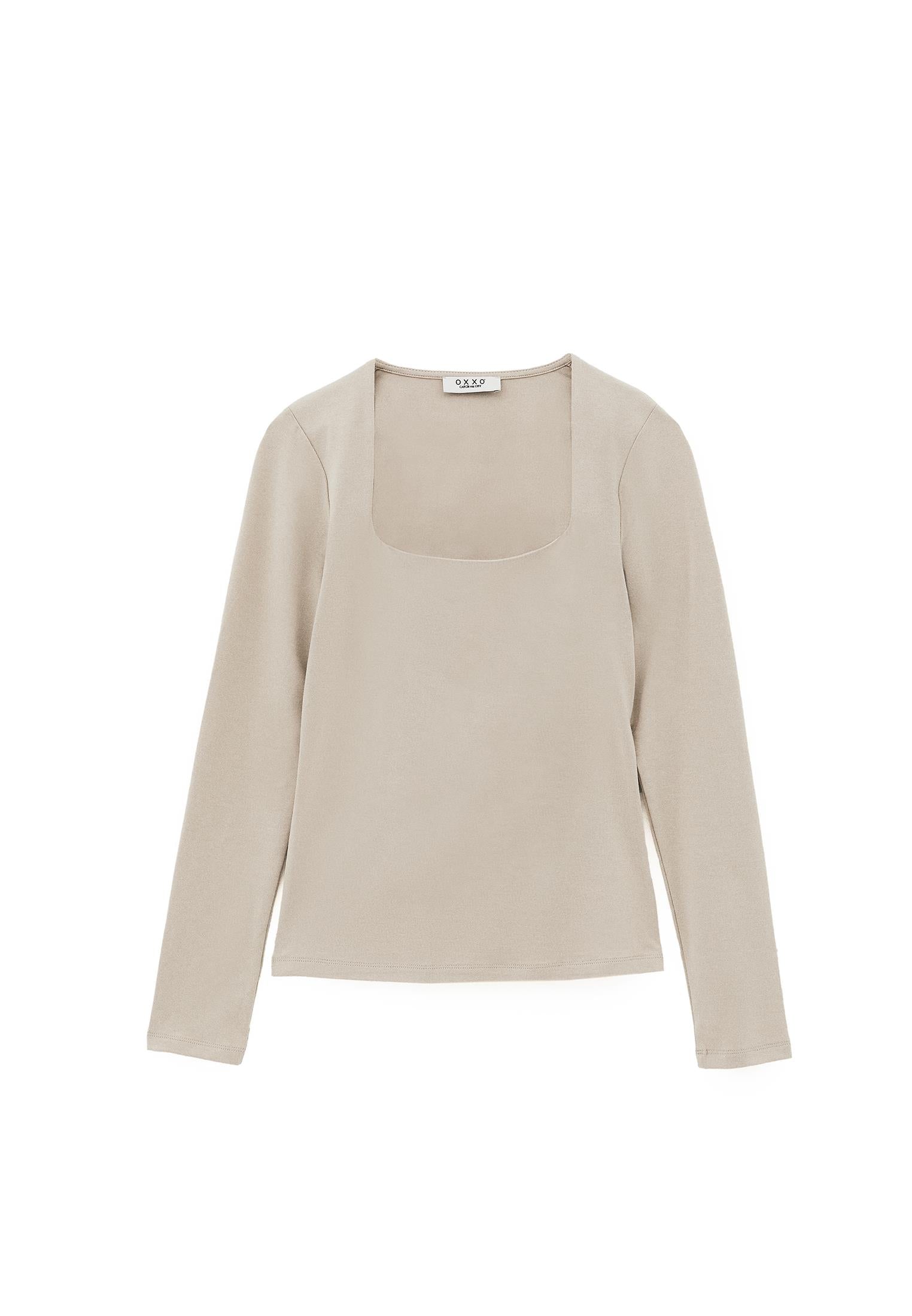Square Neck Modal T-Shirt - FEATHER GRAY