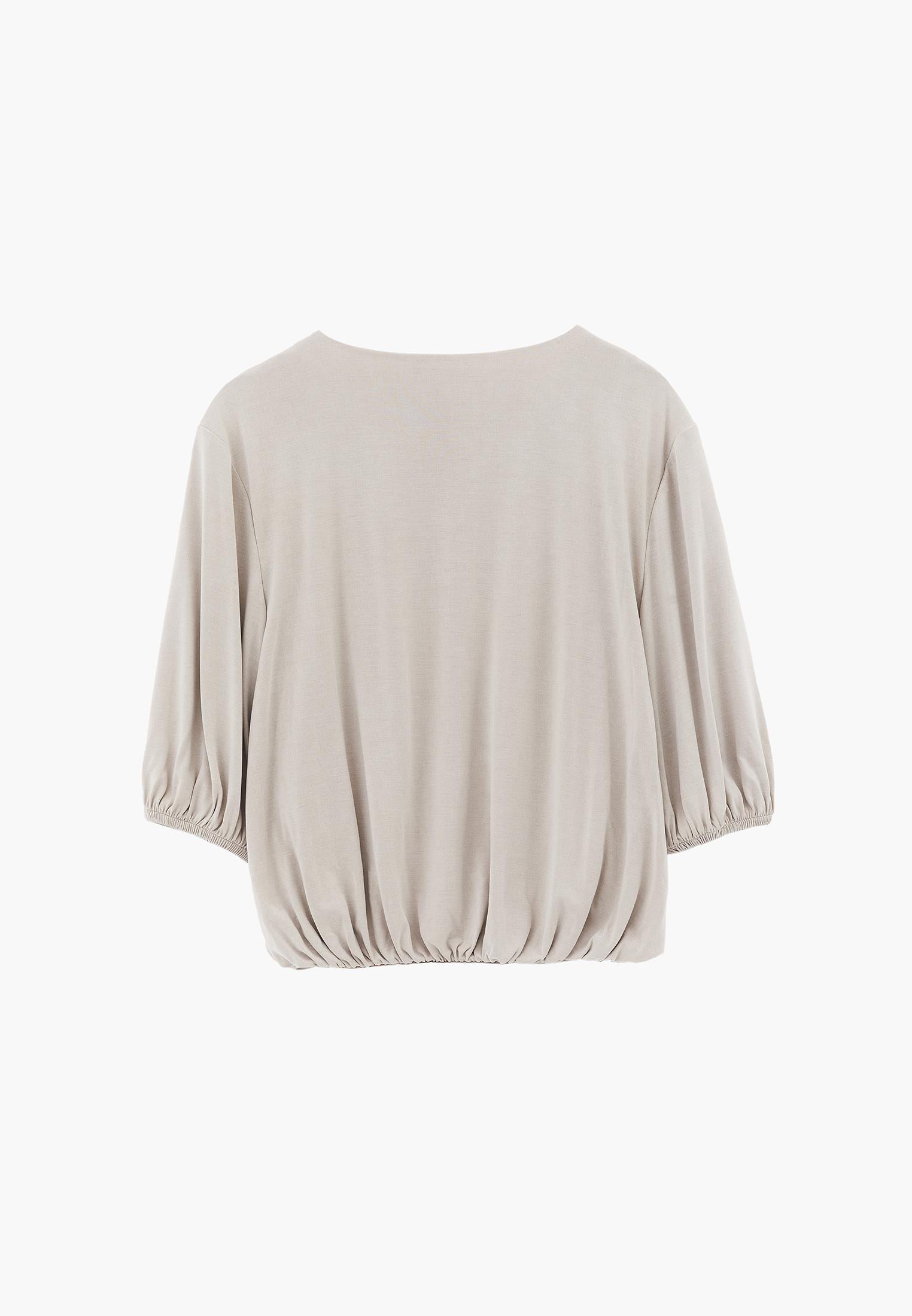 Crew Neck 3/4 Sleeve T-Shirt - FEATHER GRAY