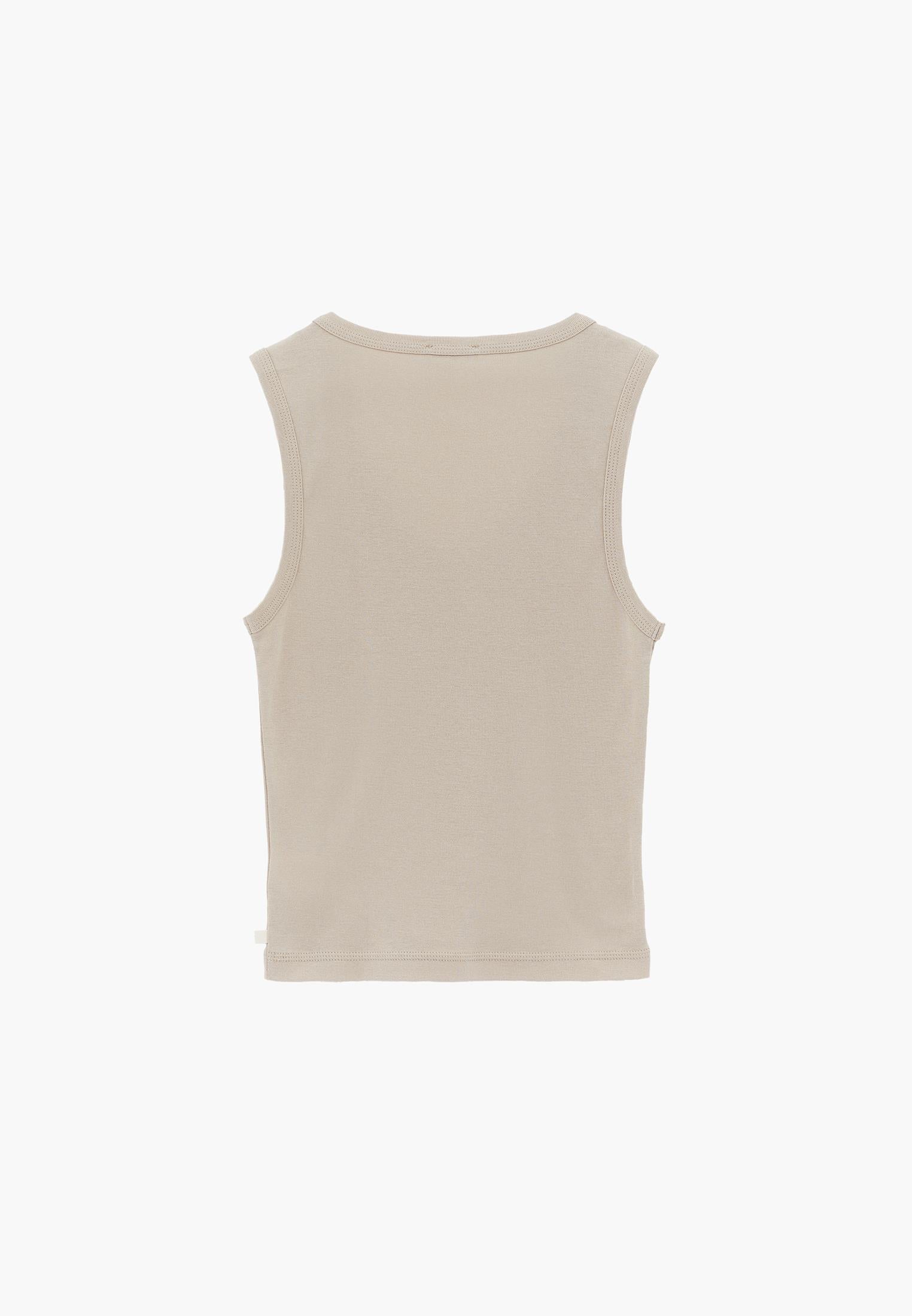 V Neck Bodycon Rib Tank Top - FEATHER GRAY