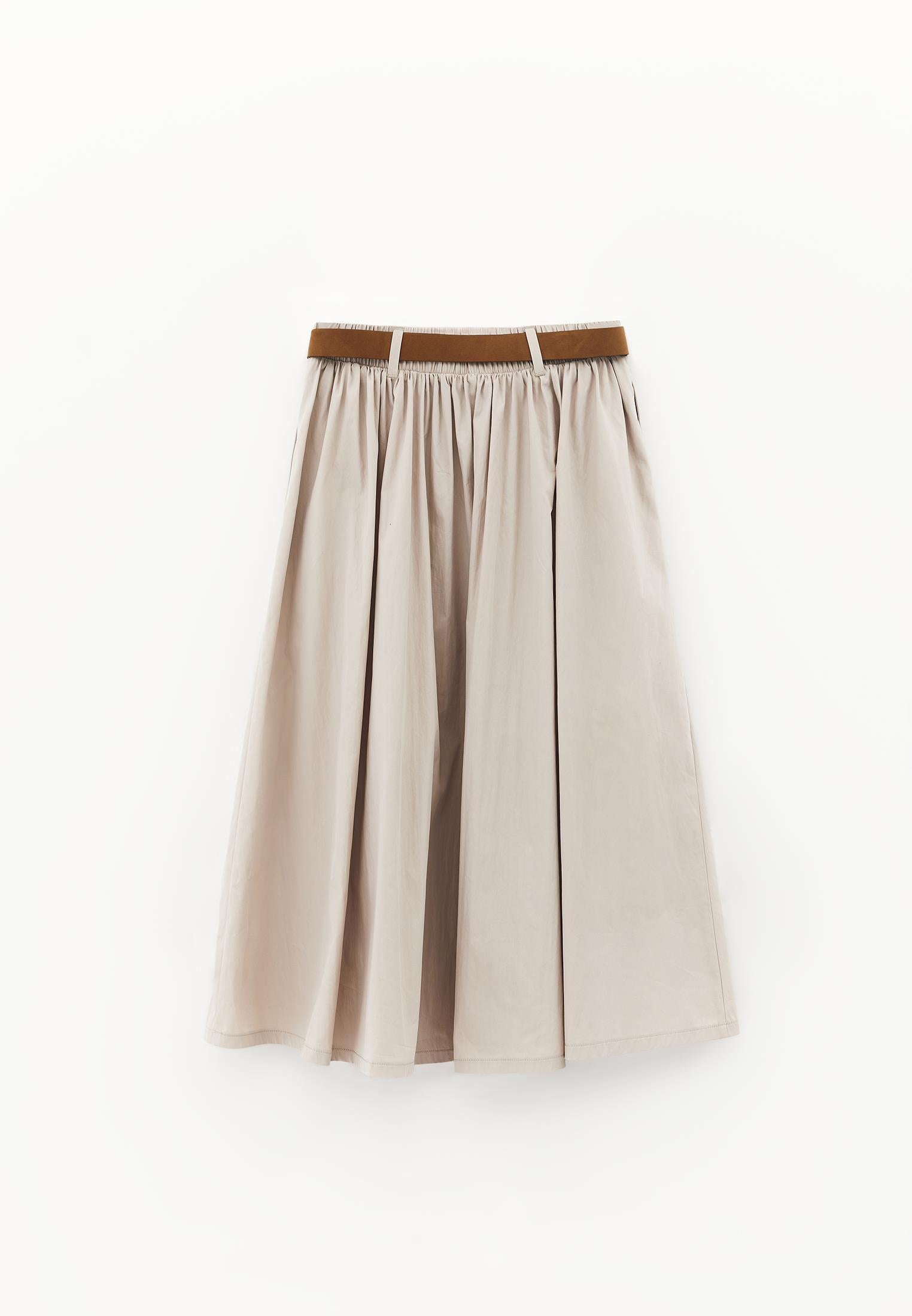 A-Line Long Skirt - FEATHER GRAY