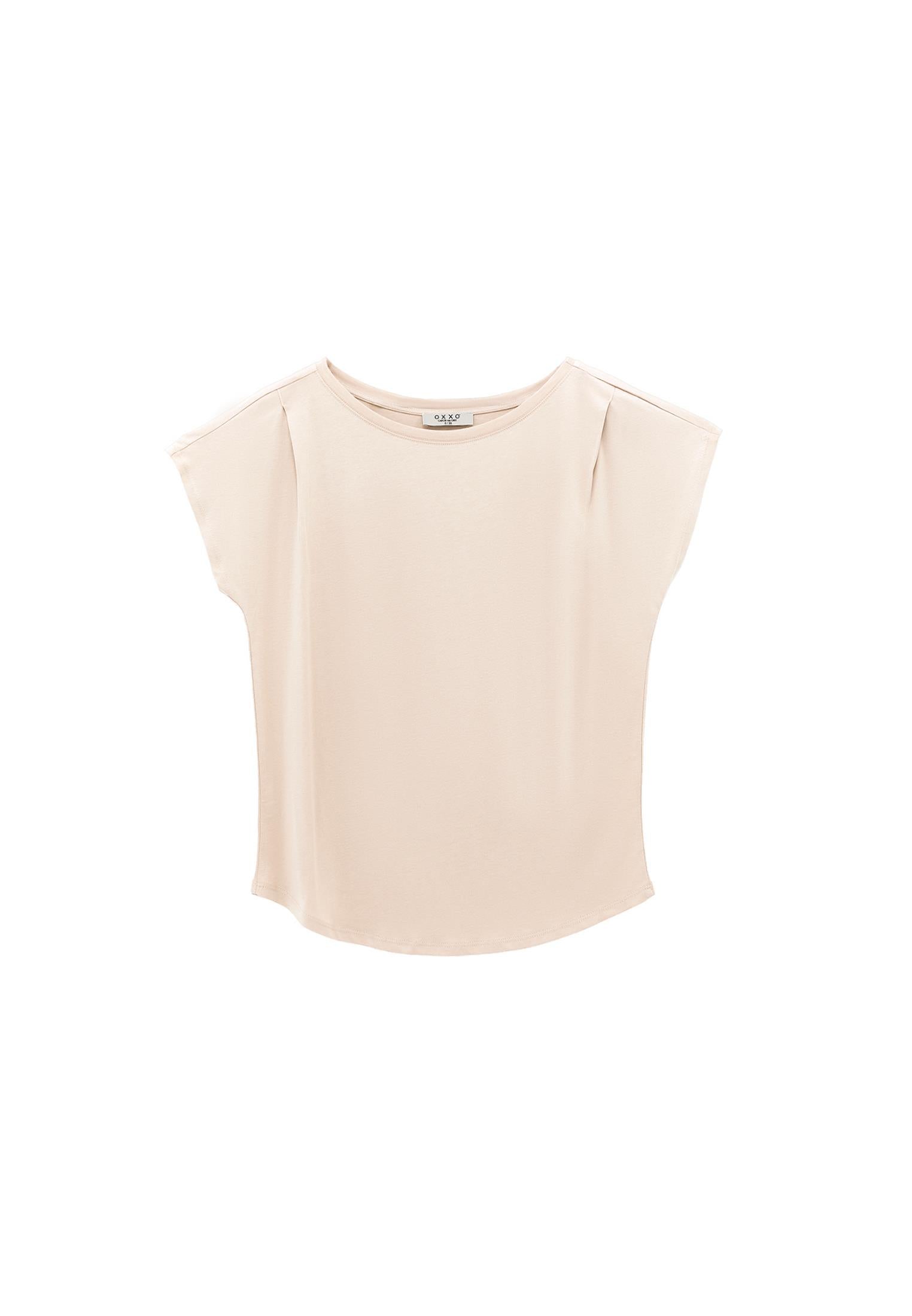Boat Neck Short Sleeve T-Shirt - FEATHER GRAY