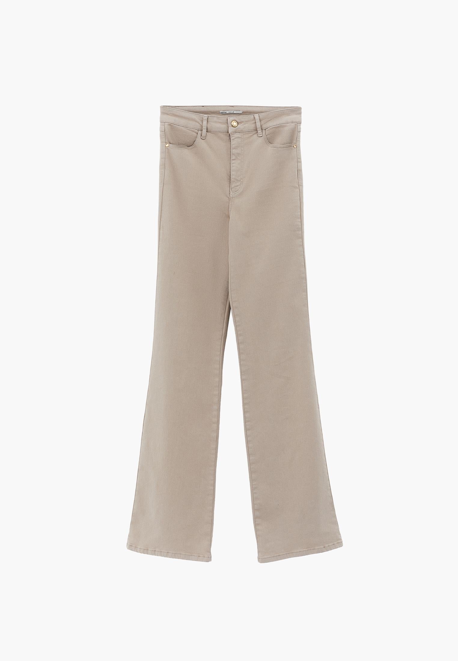 High Waist Straight Leg Long Pants - FEATHER GRAY