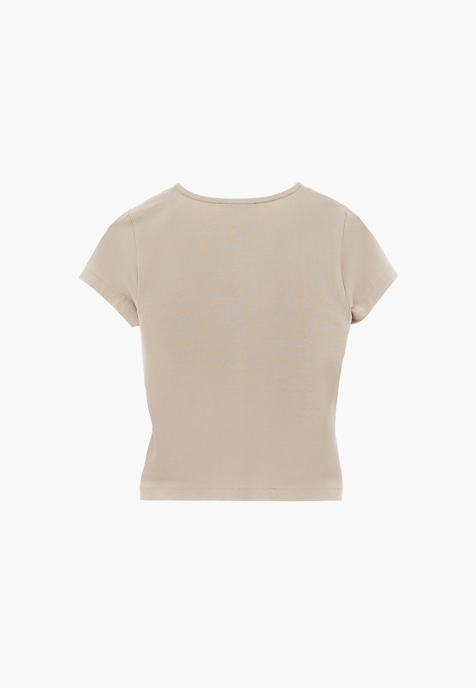 Crew Neck Long Sleeve Bodycon T-Shirt - FEATHER GRAY