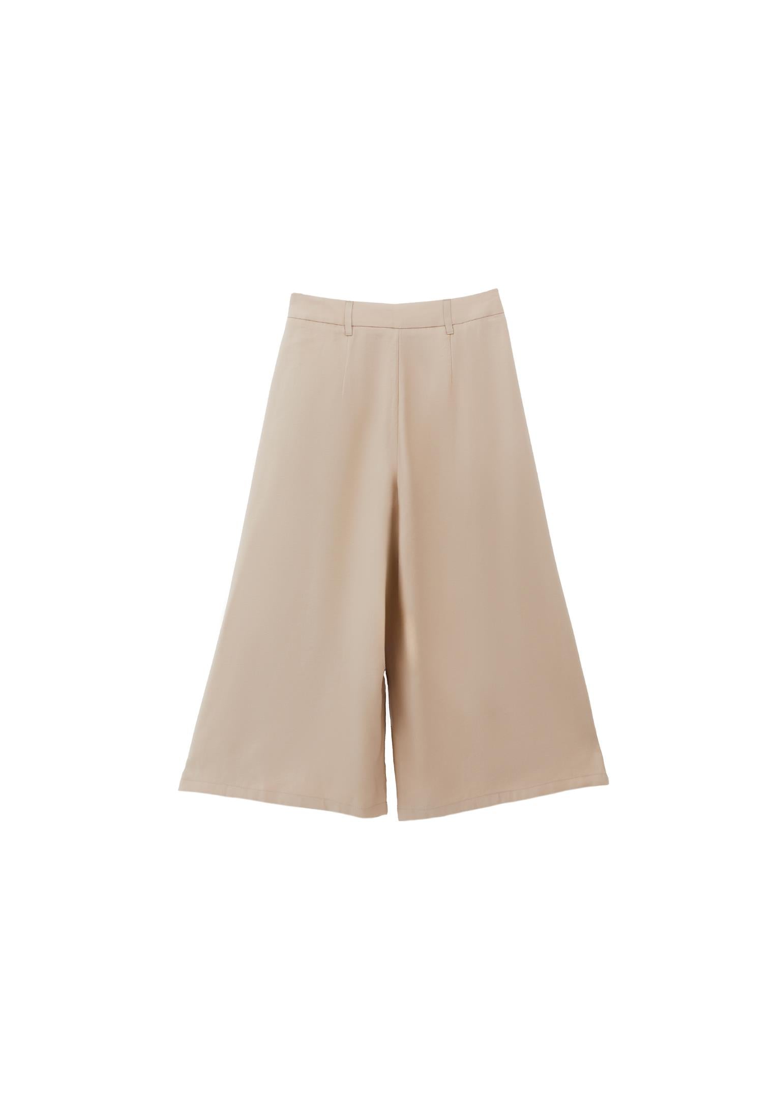 Pleated Culotte Pants - FEATHER GRAY