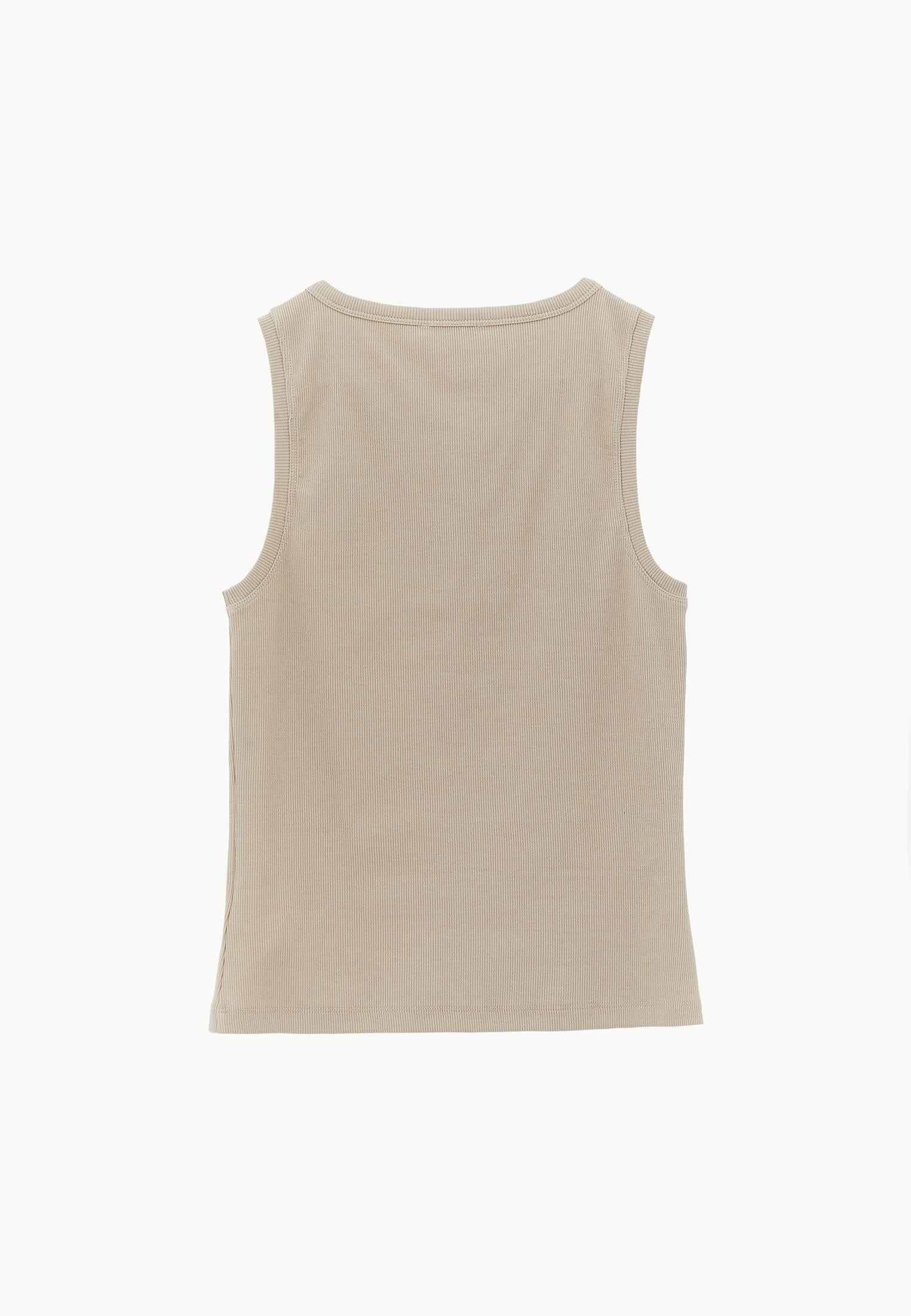 Sleeveless Crew Neck Tank Top - FEATHER GRAY