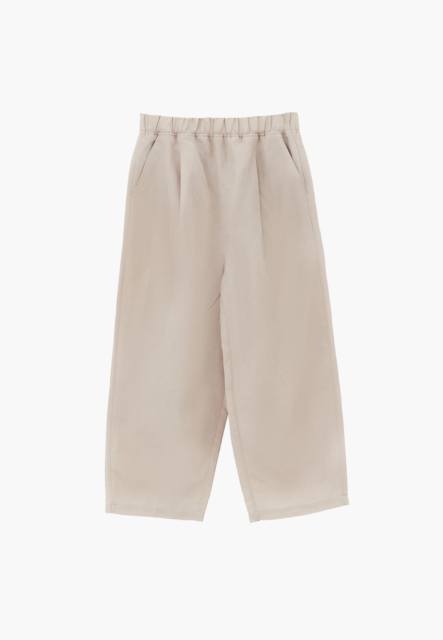 Balloon Form Elastic High Waist Carrot Pants - FEATHER GRAY