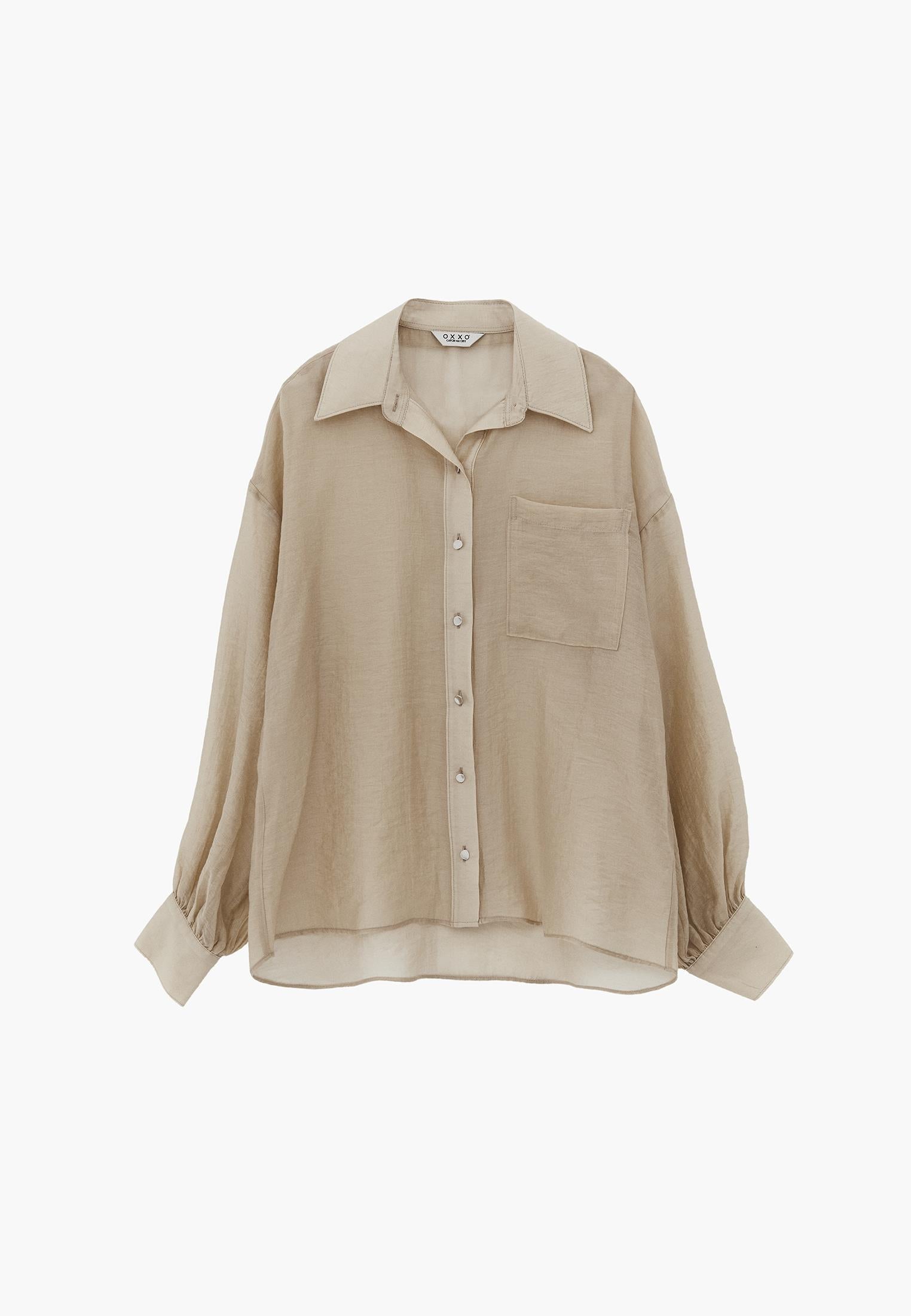 Loose Fit Long Sleeve Shirt - FEATHER GRAY