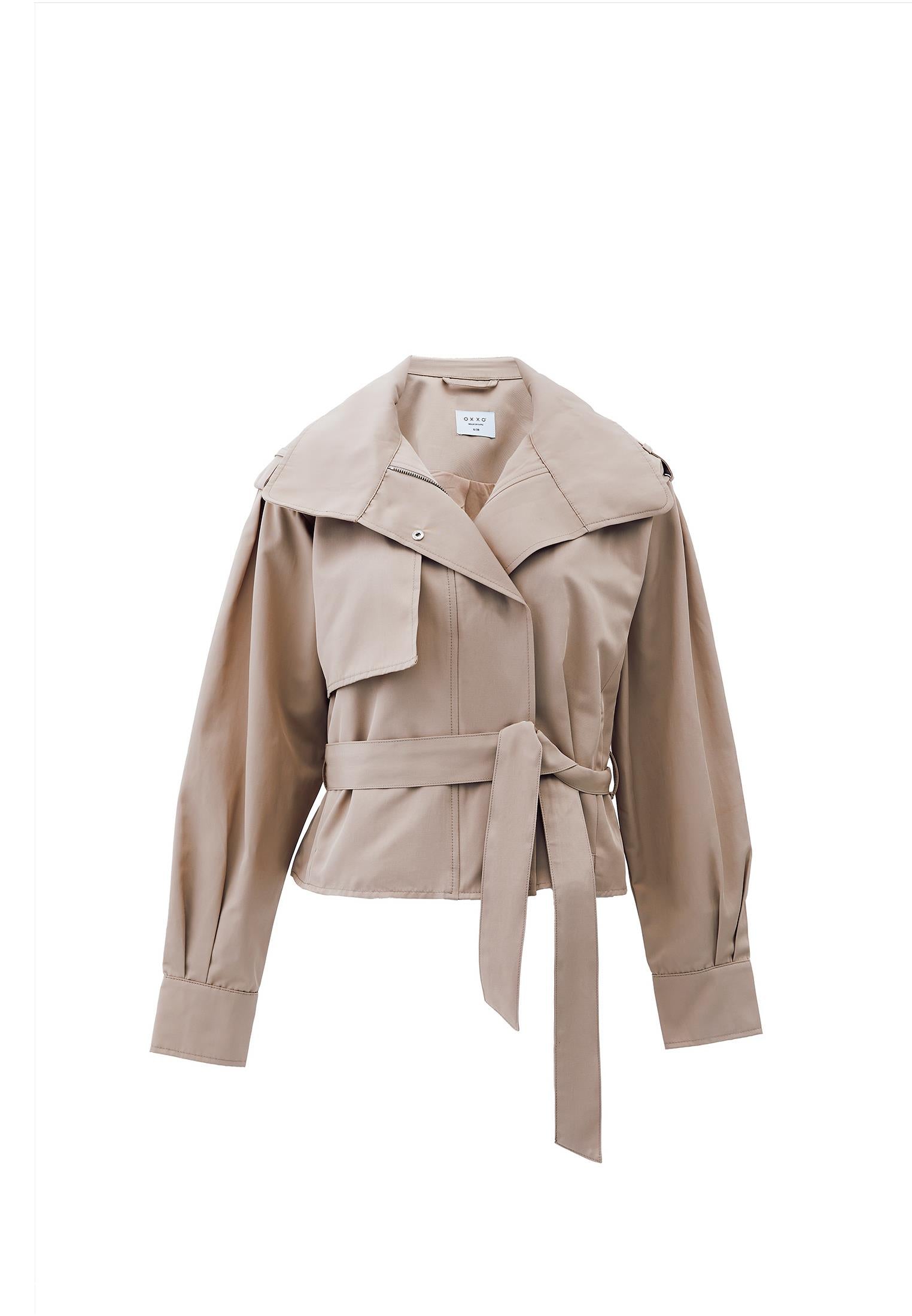 Oversize Long Sleeve Trenchcoat - FEATHER GRAY
