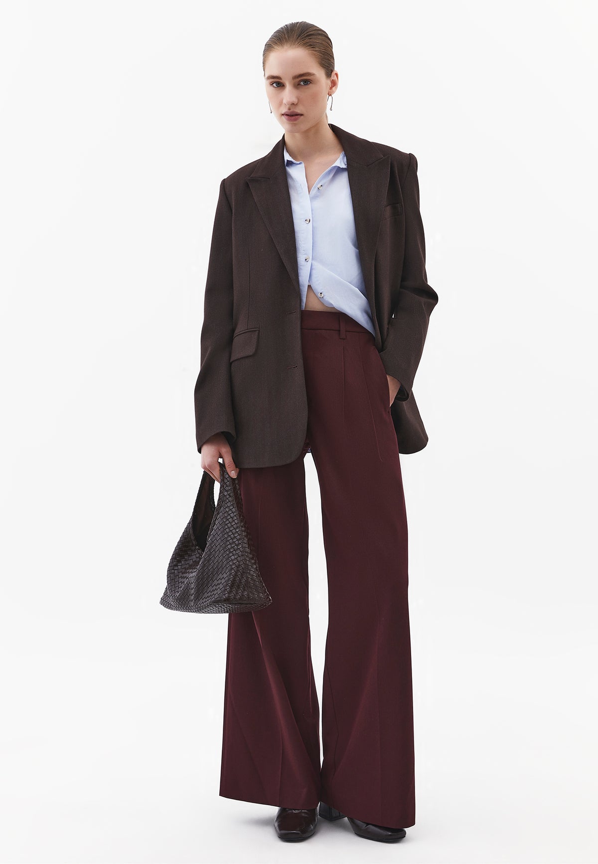 Pleated Wide Leg Pants - FIG