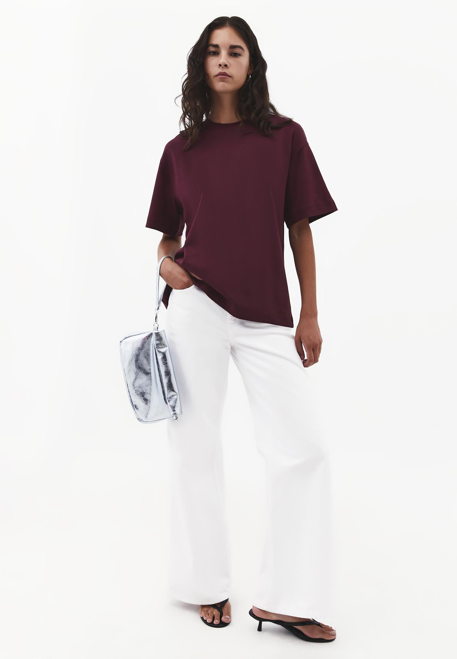 Oversize Crew Neck Short Sleeve T-Shirt - FIG
