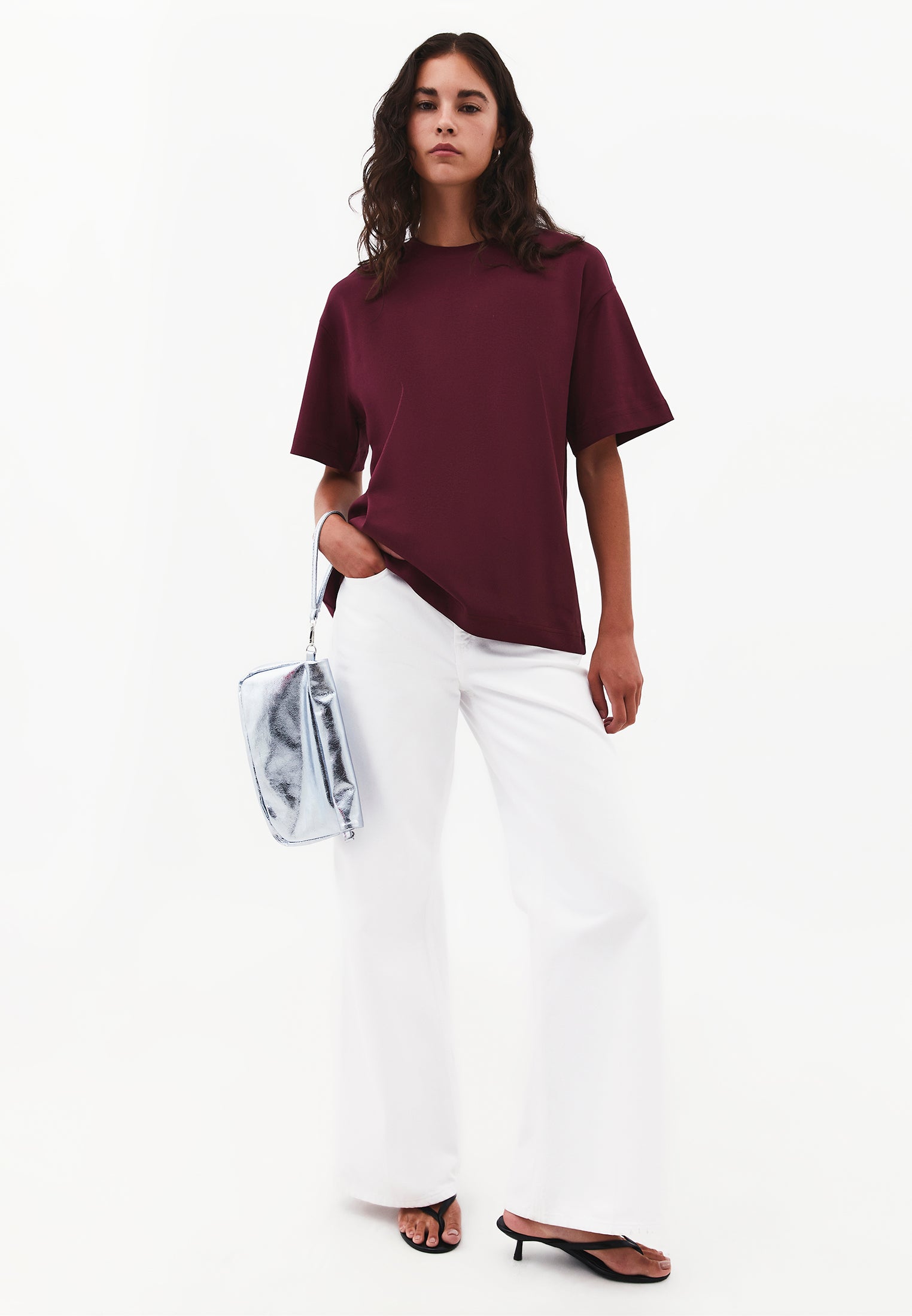 Oversize Crew Neck Short Sleeve T-Shirt - FIG