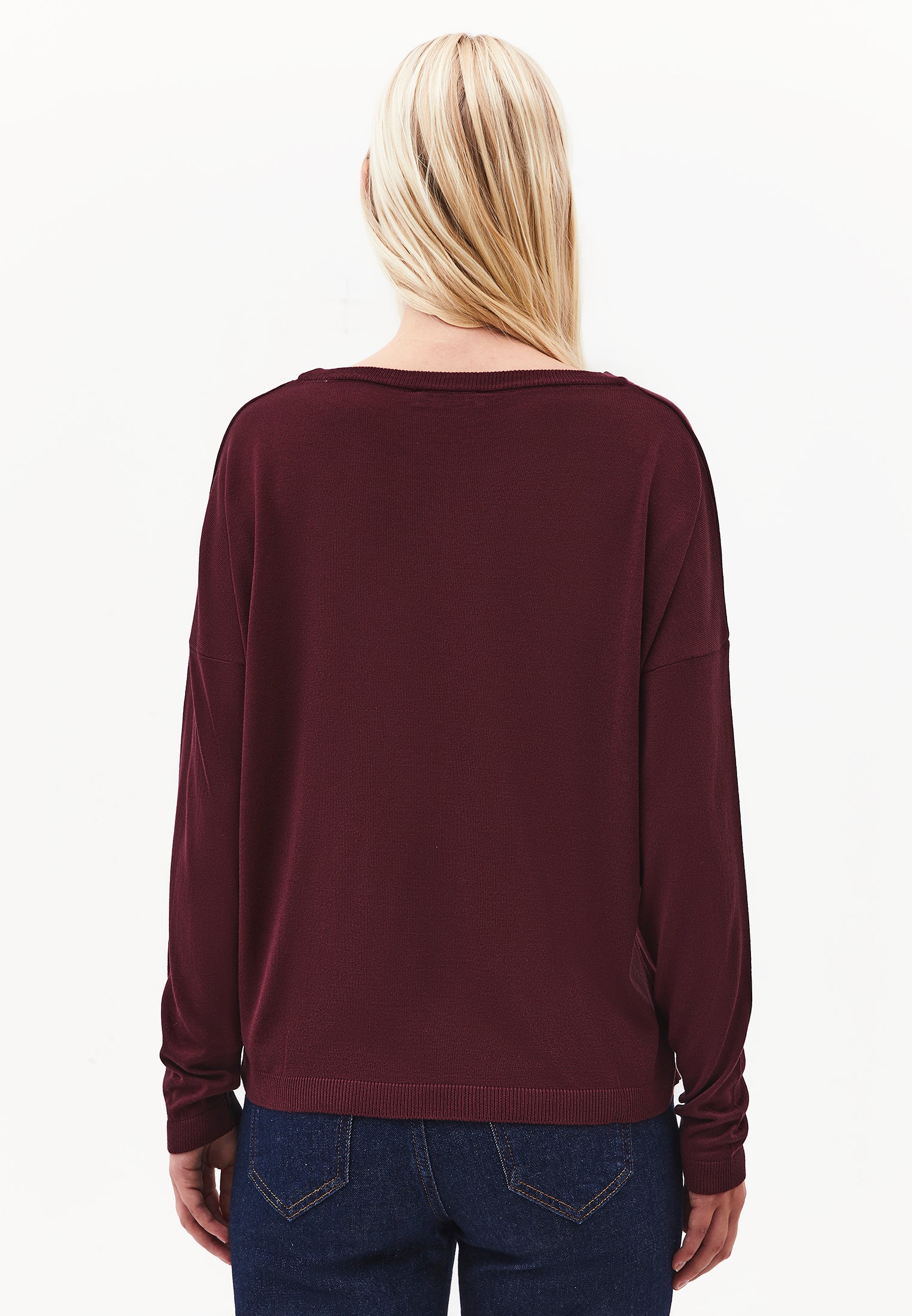 Boat Neck Knit Sweater - FIG