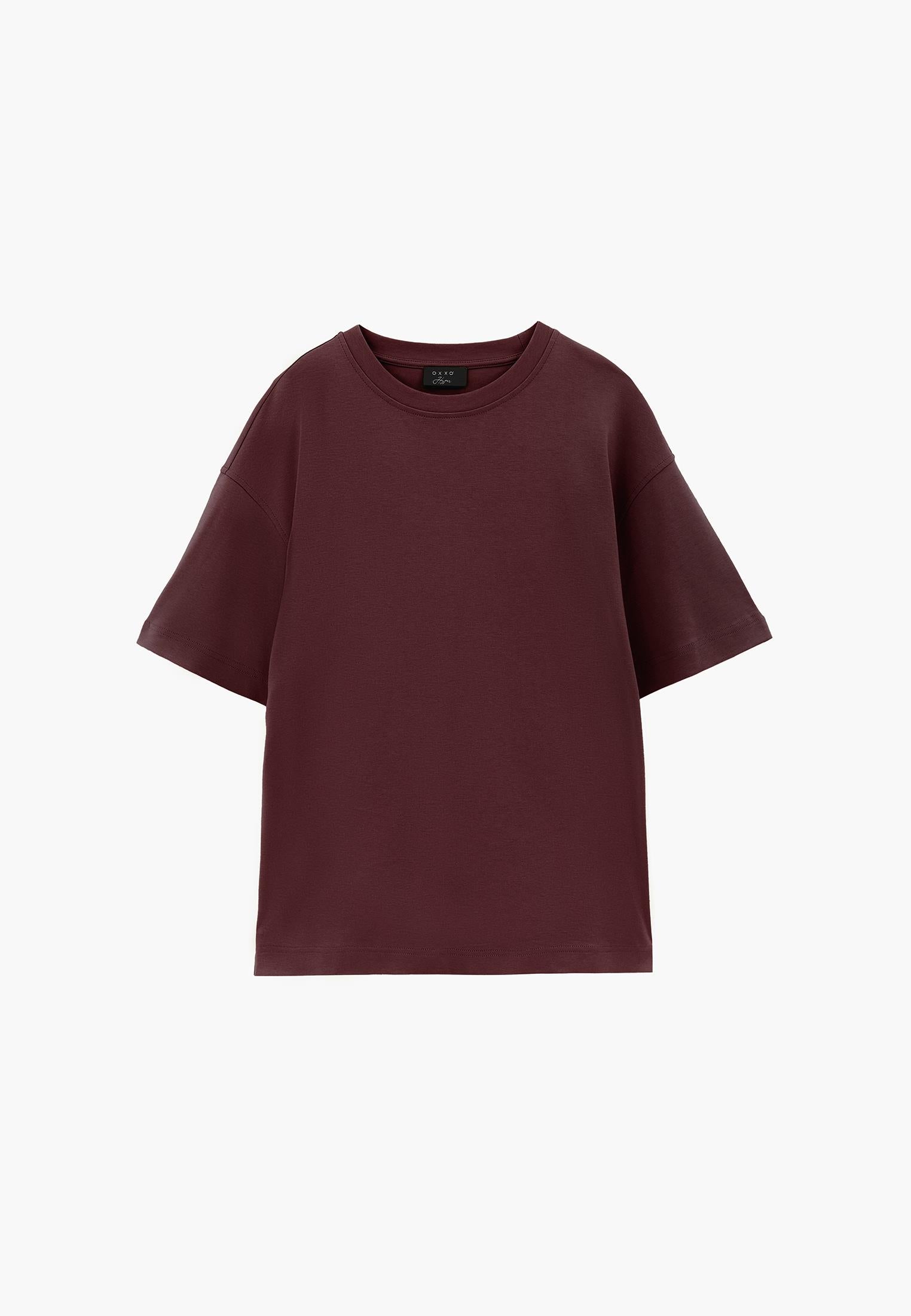 Oversize Crew Neck Short Sleeve T-Shirt - FIG