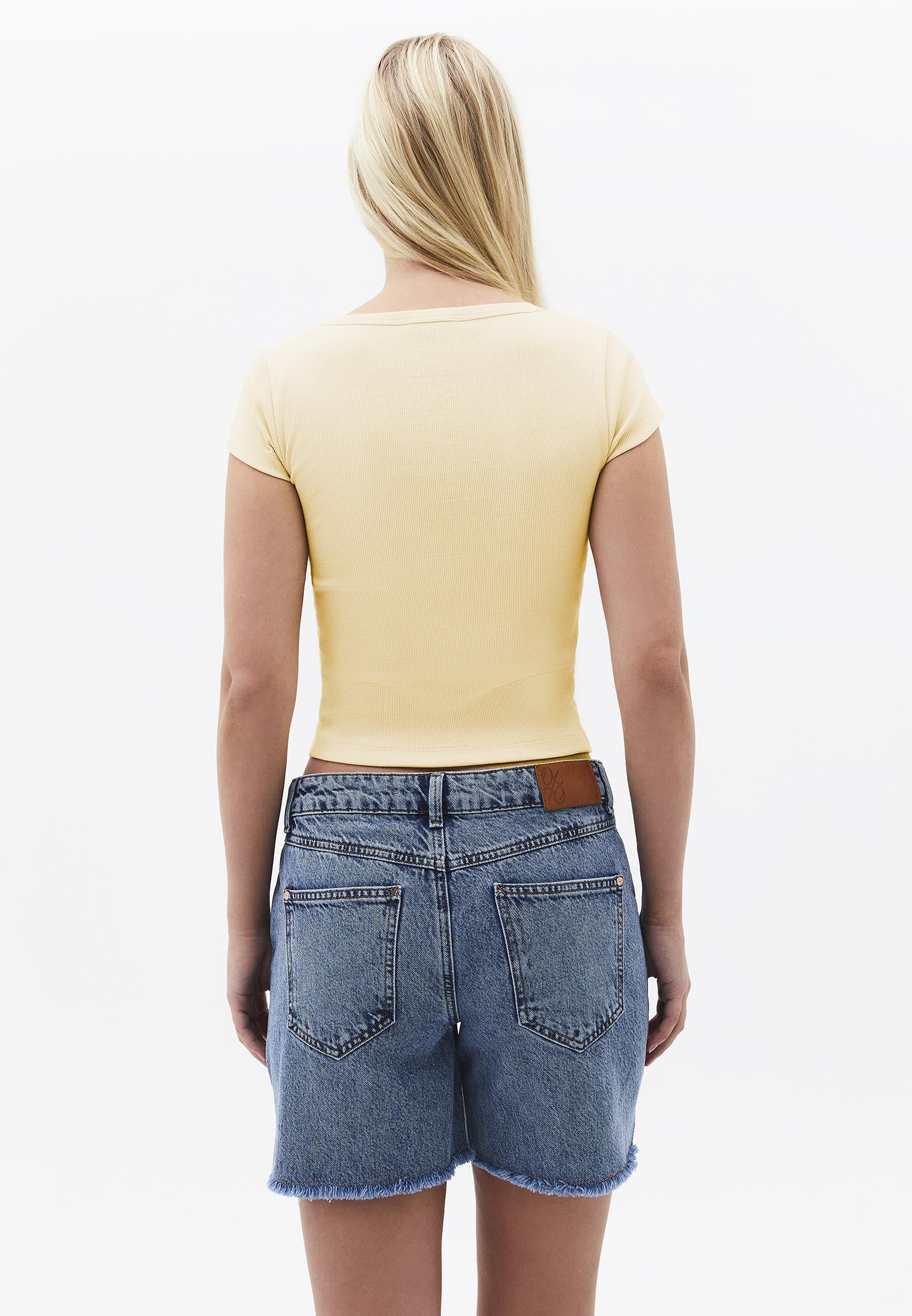 U Neck Bodycon T-Shirt - FLAN
