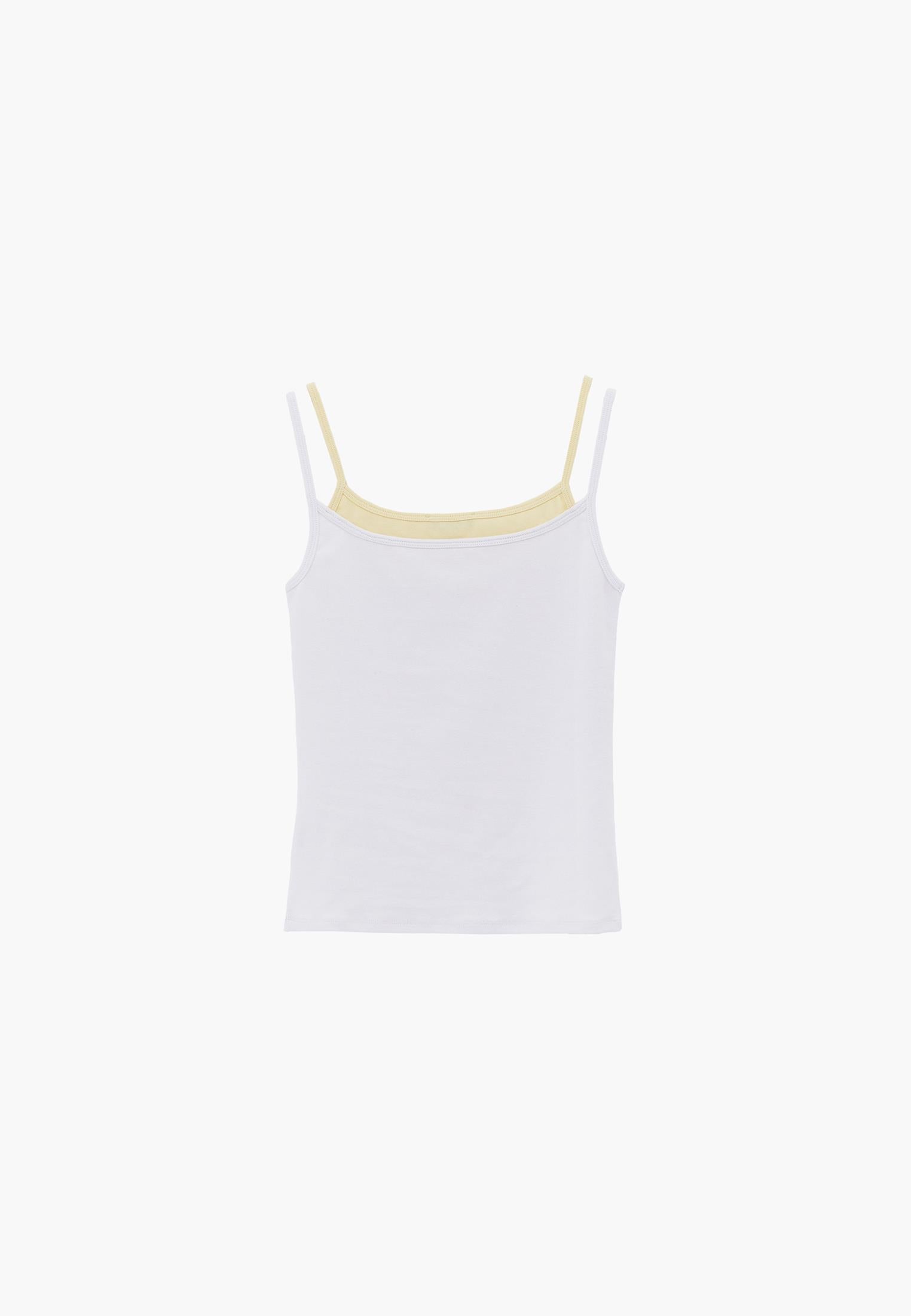 U Neck Bodycon Tank Top - WHITE/FLAN