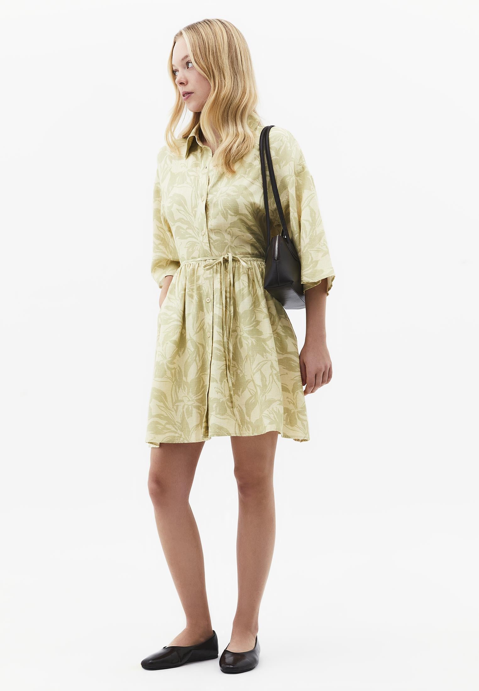 Flared Short Printed Dress - FLORAL COMB