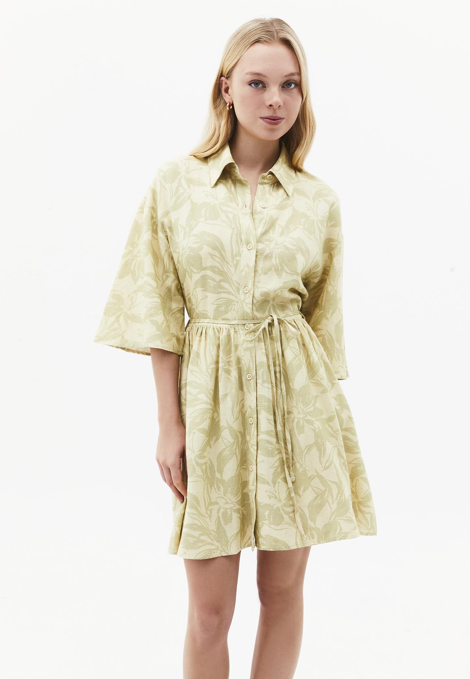 Flared Short Printed Dress - FLORAL COMB