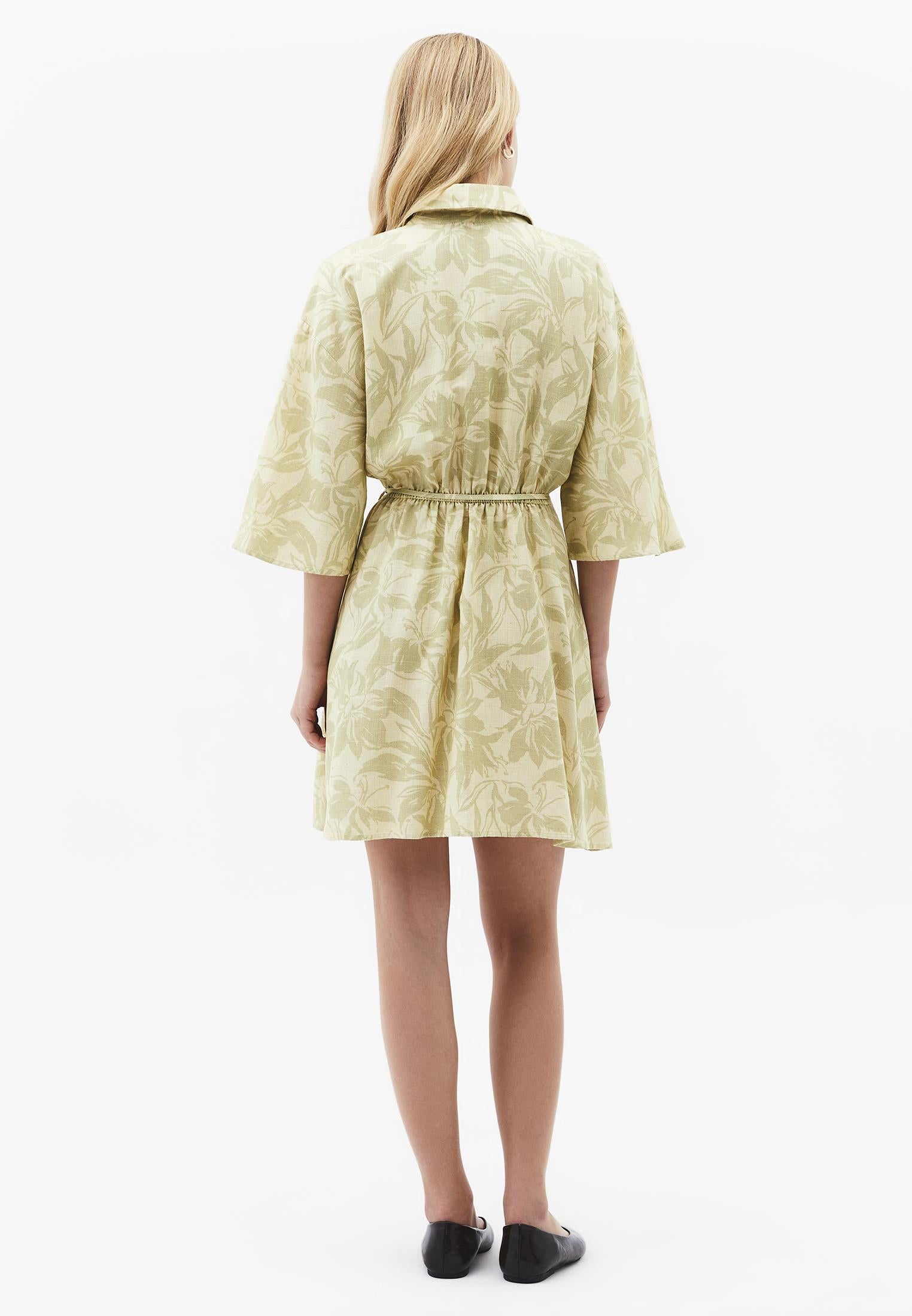 Flared Short Printed Dress - FLORAL COMB