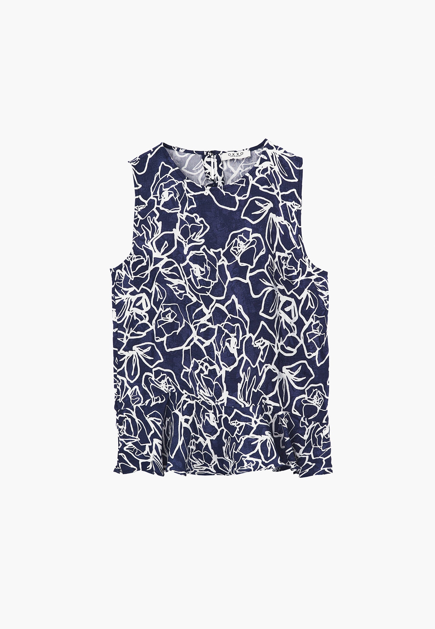 Boat Neck Sleeveless Blouse - FLORAL COMB