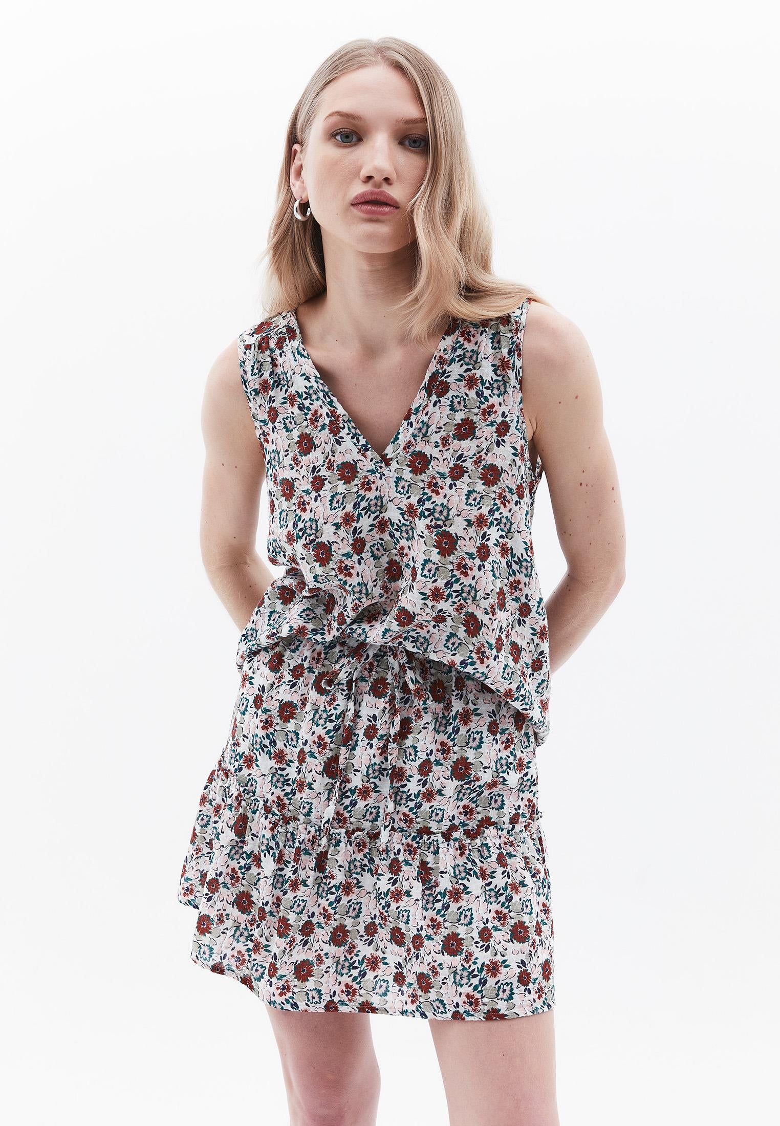 V Neck Tank Top - FLORAL PRINT