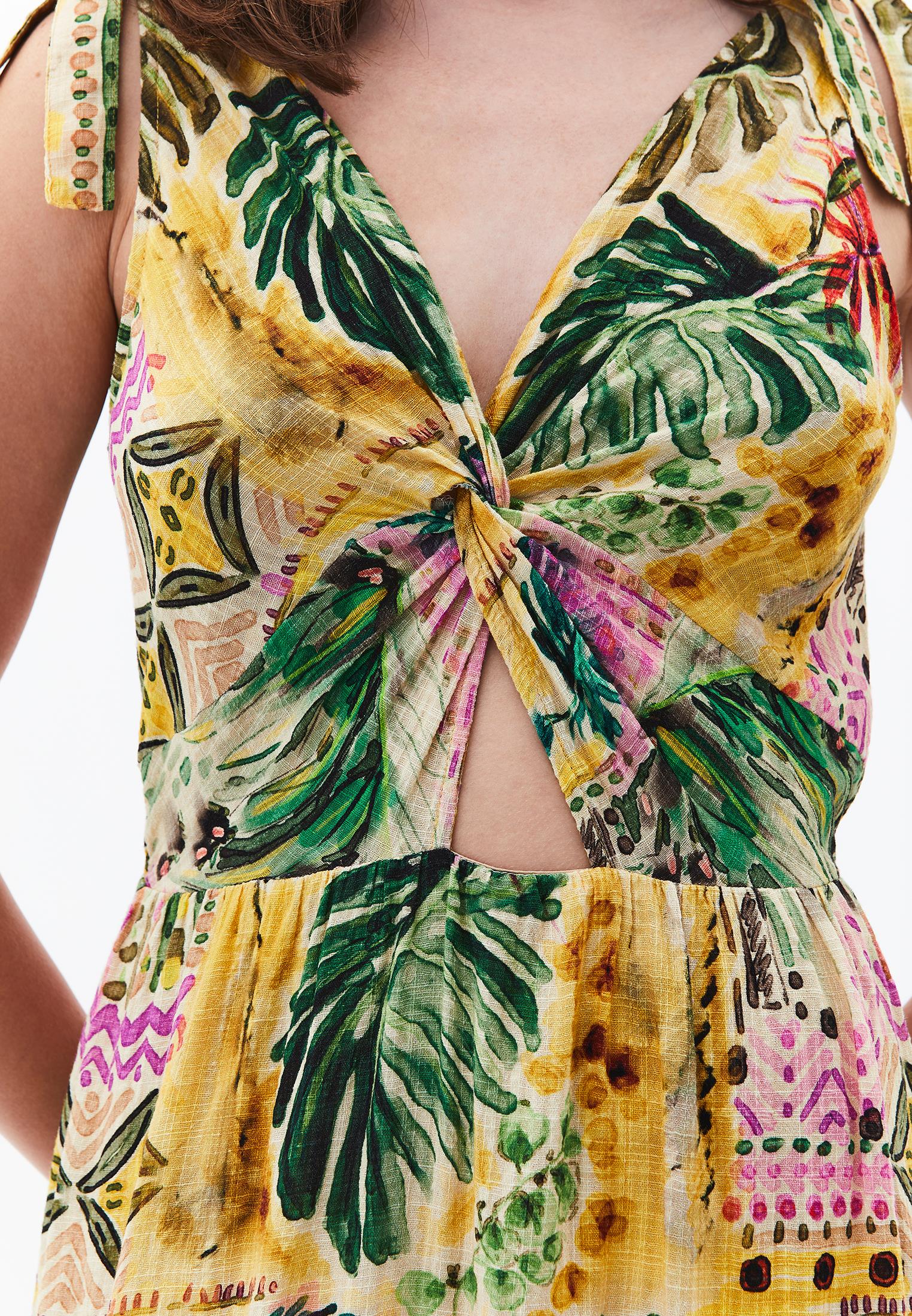 Printed A-Line Dress - FLORAL PRINT