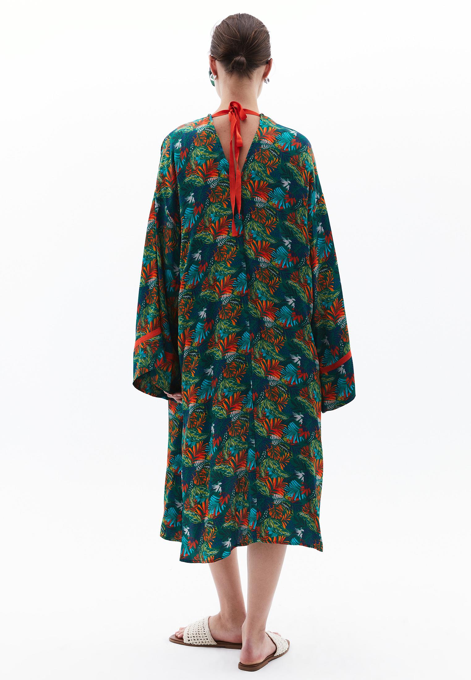 Printed Long Kimono - FLOWER COMB