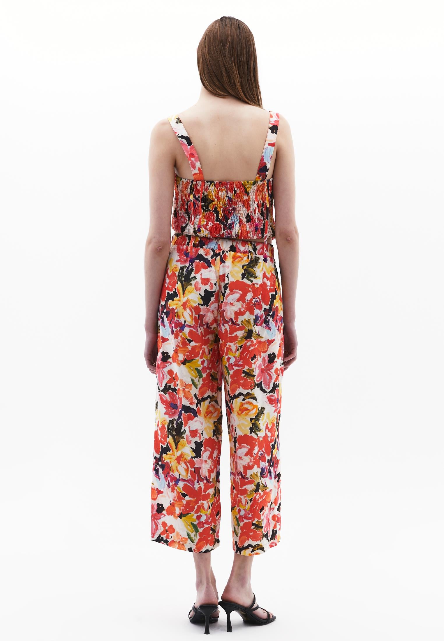 Wide Leg Midi Pants - FLOWER COMB