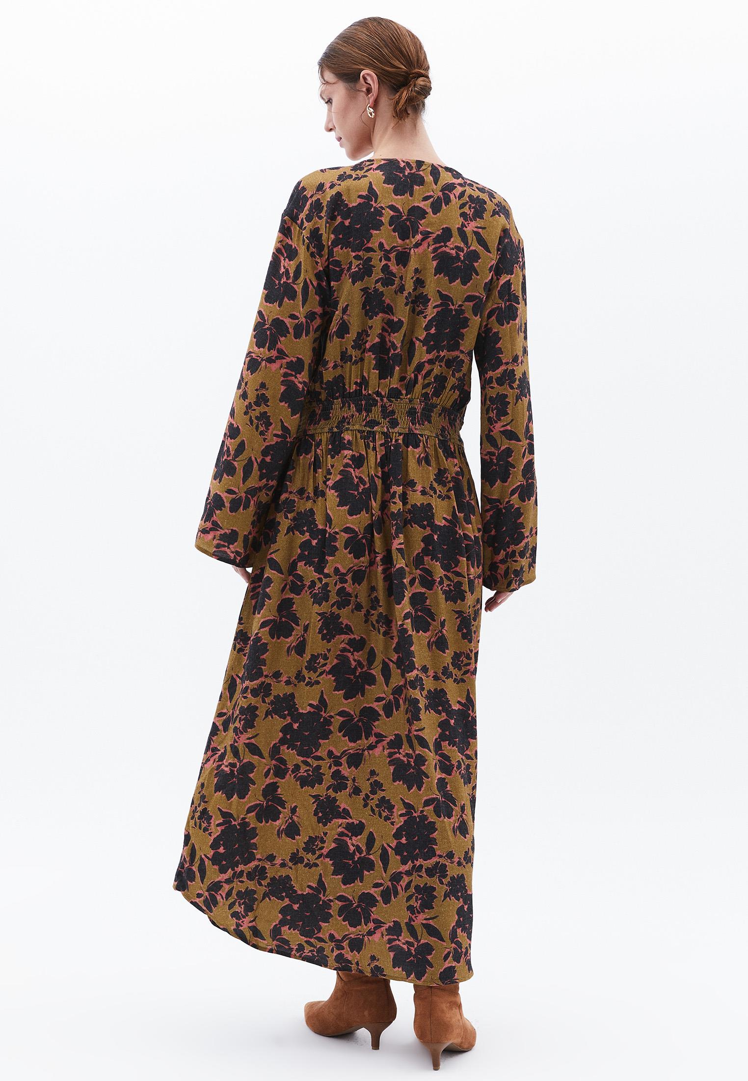 Flared Long Dress - FLOWER COMB
