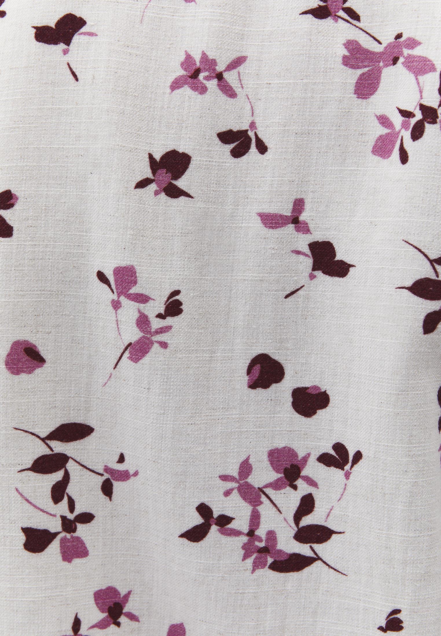 V Neck Button Detailed Blouse - FLOWER PRINT